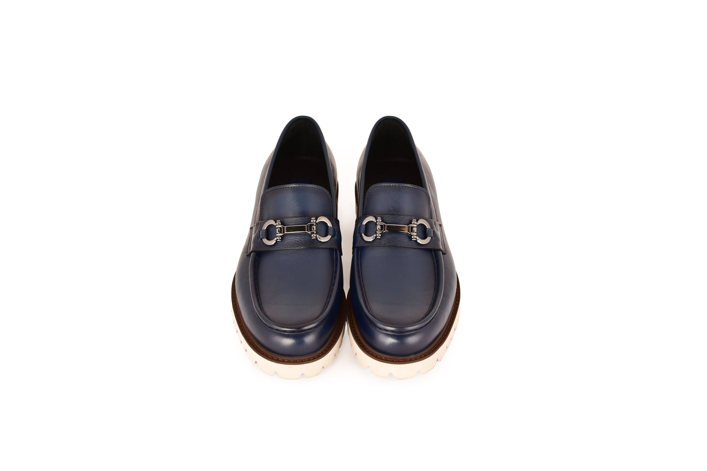 C0001202-7887 loafer with silver buckle-Blue