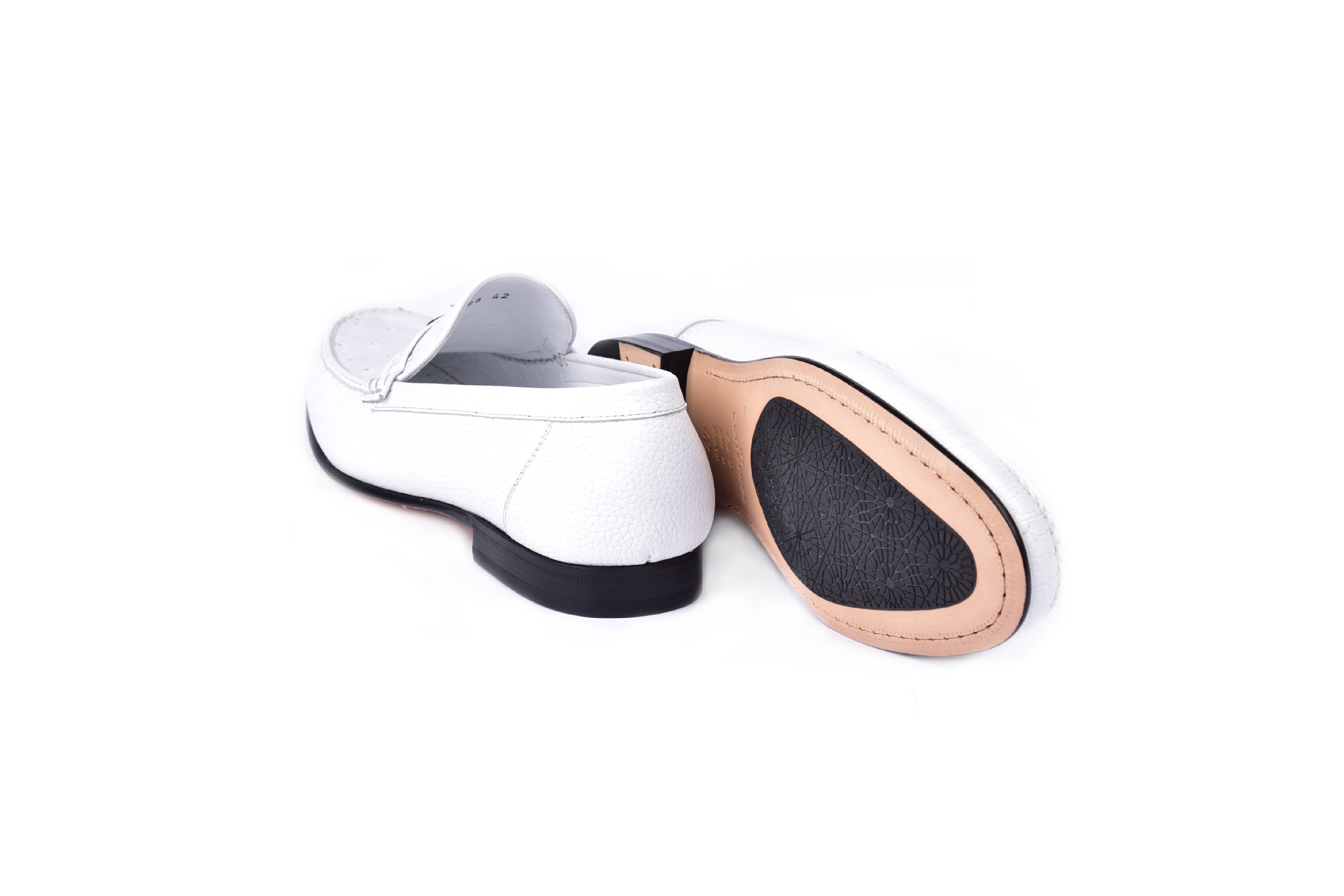 C0014053-3898Ost- Genuine Ostrich- White