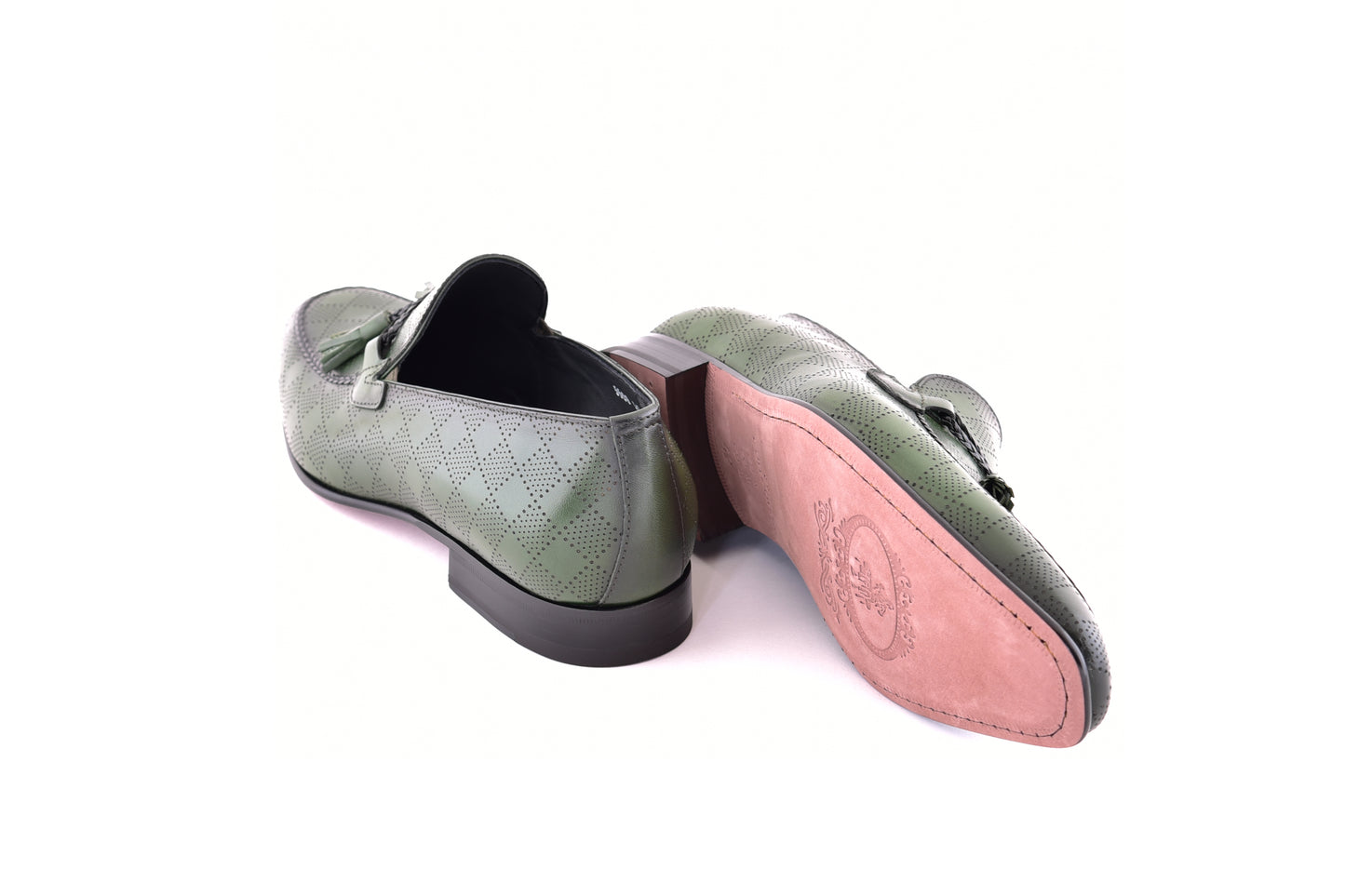 C0001109-5509 Tassel loafer with designed leather-green