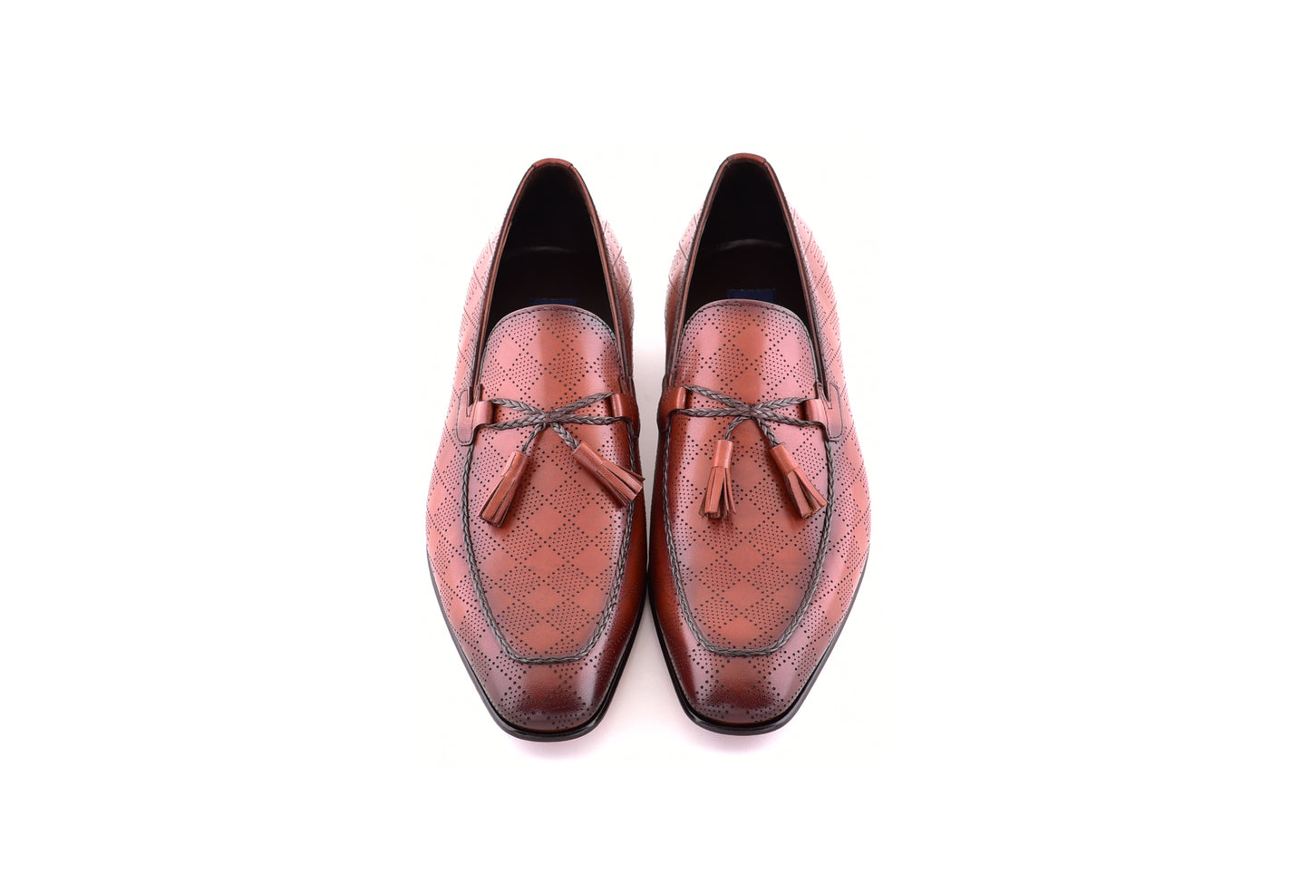 C0001112-5509 Tassel loafer with designed leather-Tan