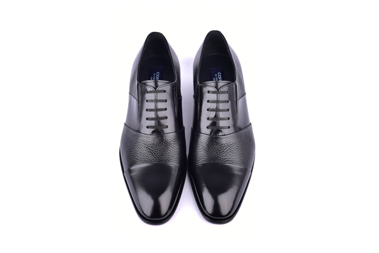 C0141-5691 Cap Toe Tie-less deer skin- Black
