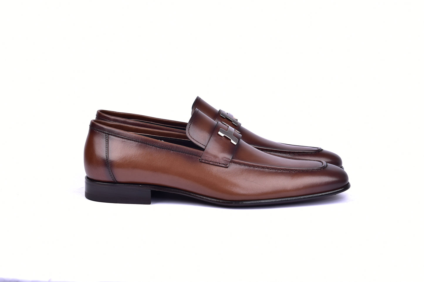 C02-5760 H buckle Loafer Calf Skin Brown