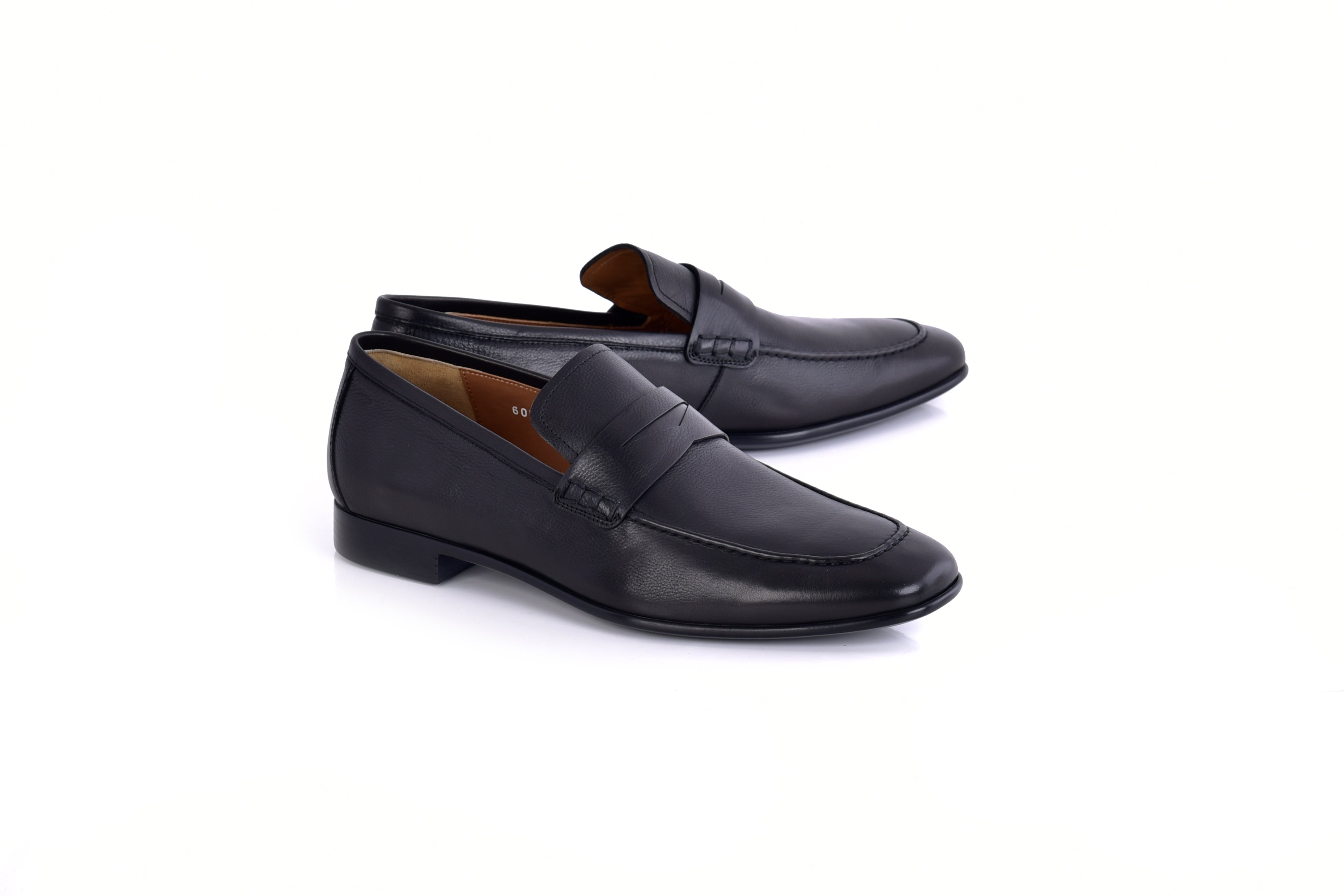 C000132-6074 Grain leather penny Loafer-Black