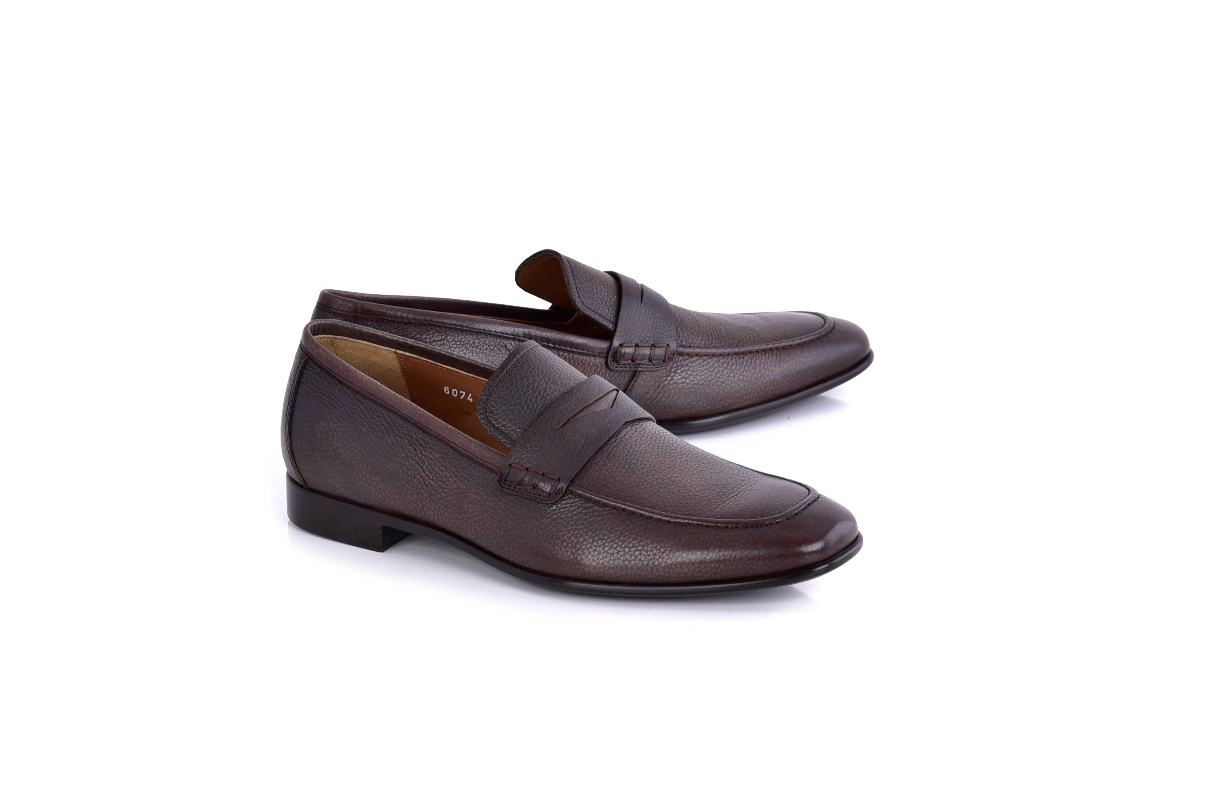 C000133-6074 Grain leather penny Loafer-Brown