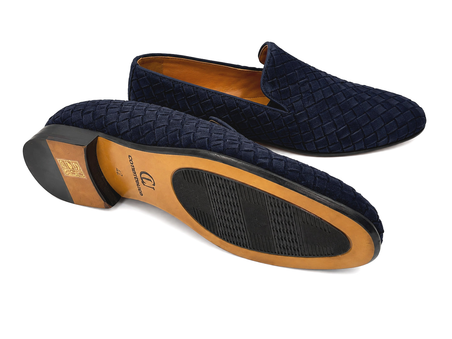 CU00012 -6615S Hand-Woven Veneta- Navy Suede