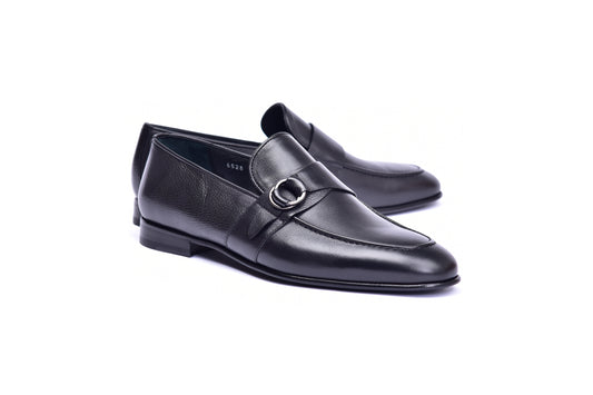 C00102- 6628 Side Buckle Loafer -Black