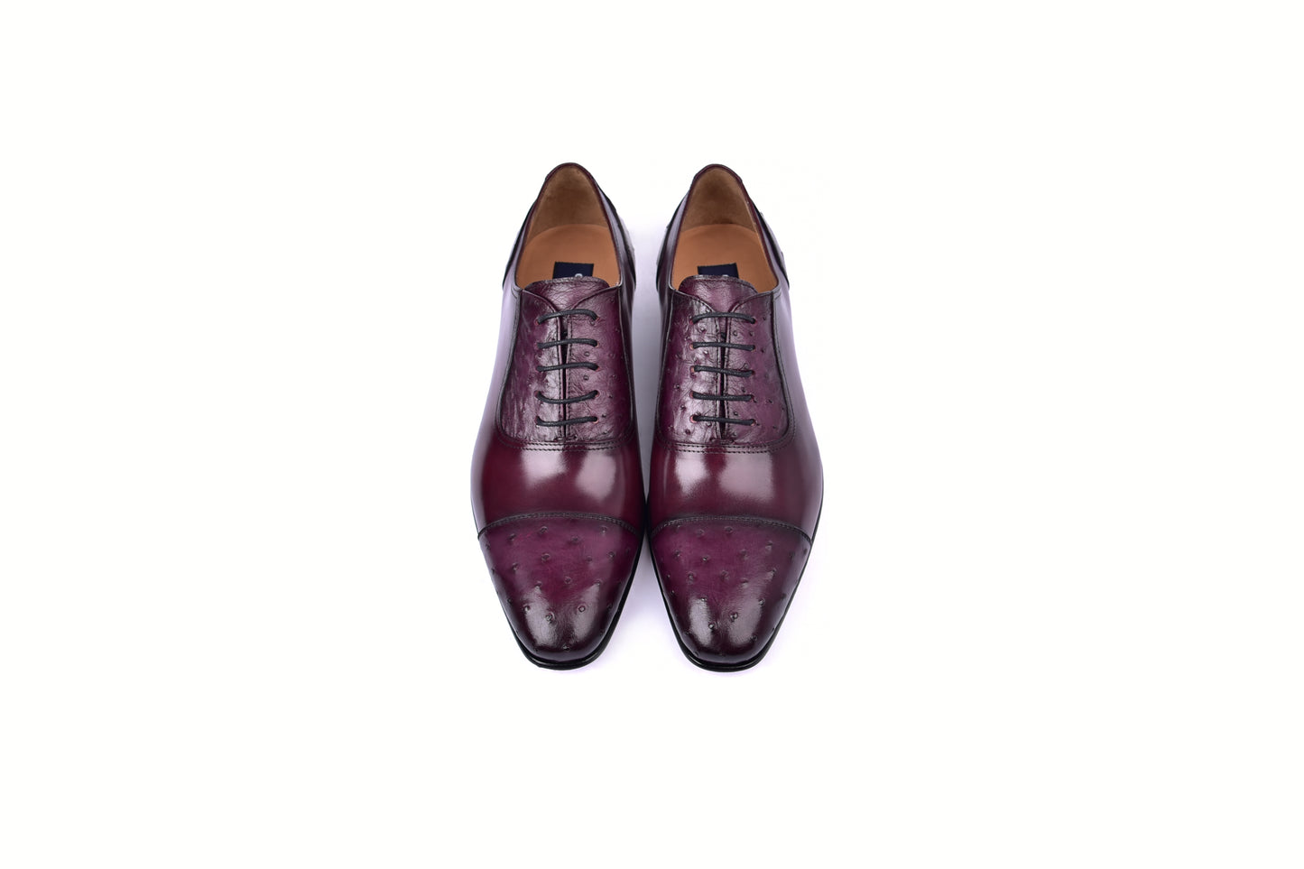 C00013-6708 Cap toe Ostrich-Burgundy