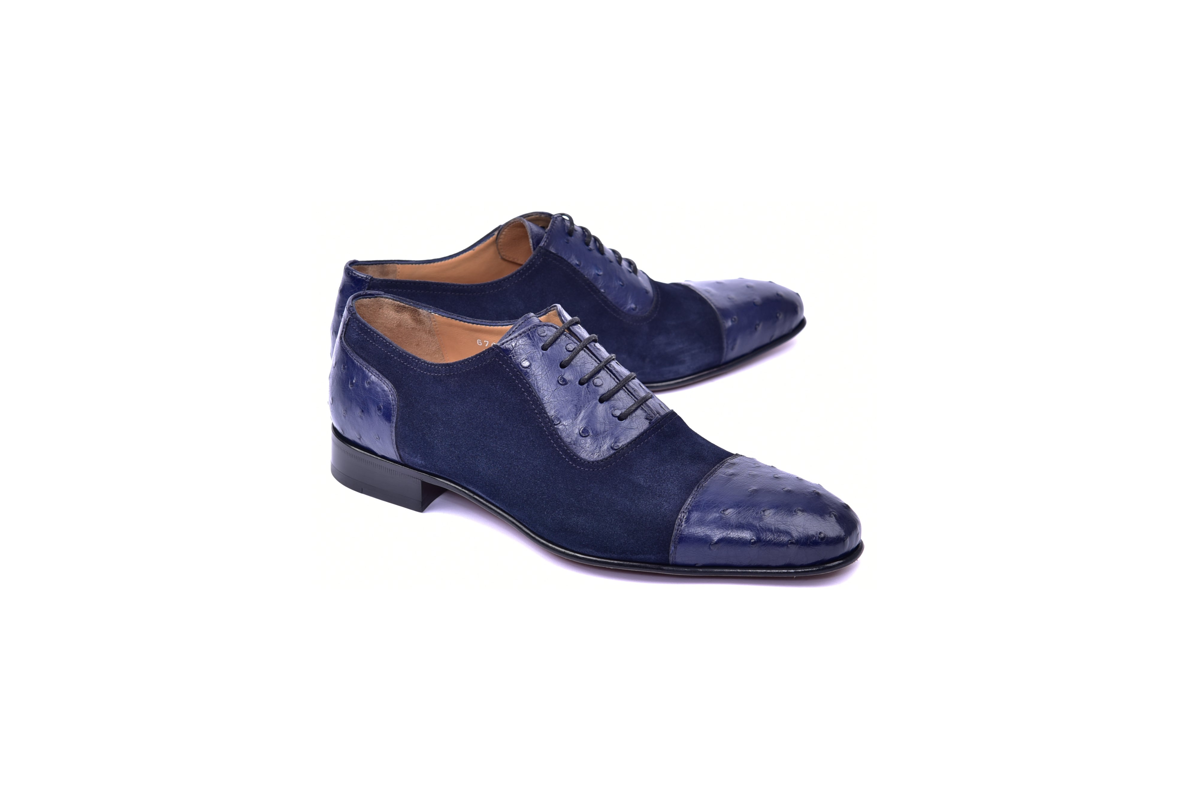 C0001303-6708 Cap toe Ostrich-Navy Suede