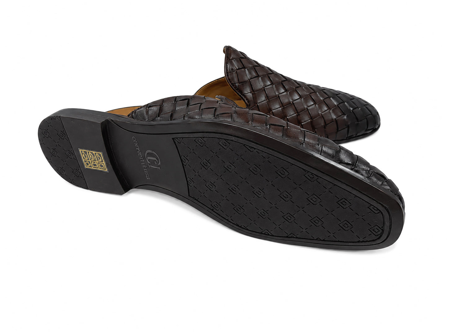 CU00019 -7055 Hand-Woven Mule- Brown