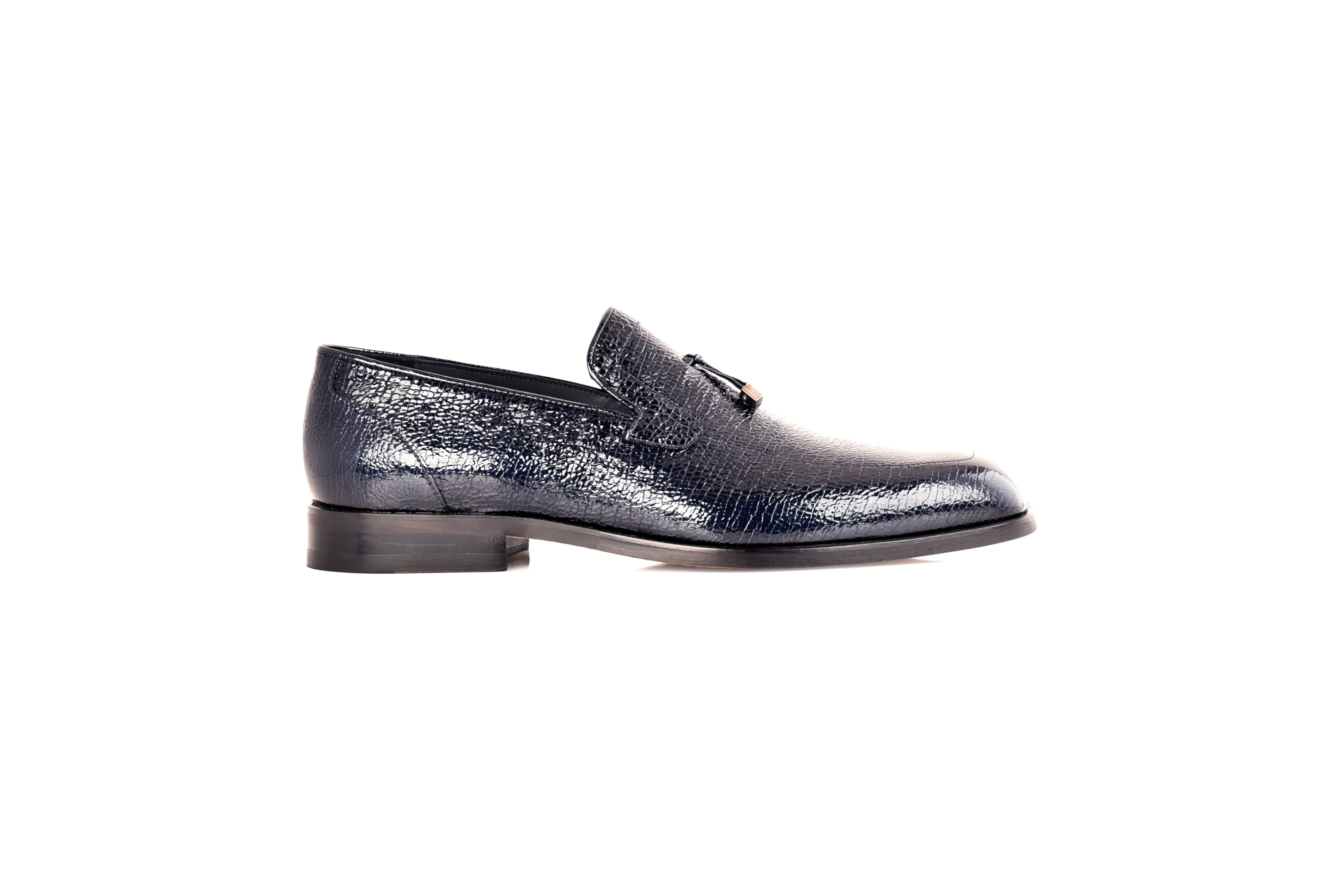 C0107- 8663 Vita Leather Tassel Loafer- Navy