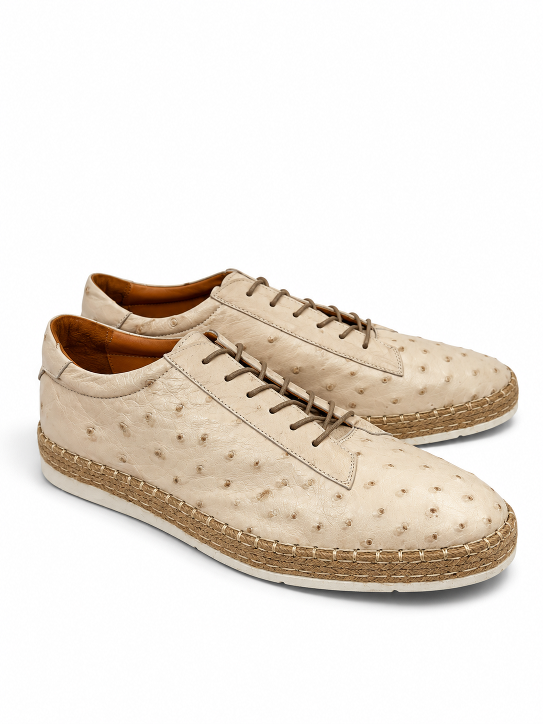 P010 Monaco Genuine Ostrich Sport- Bone
