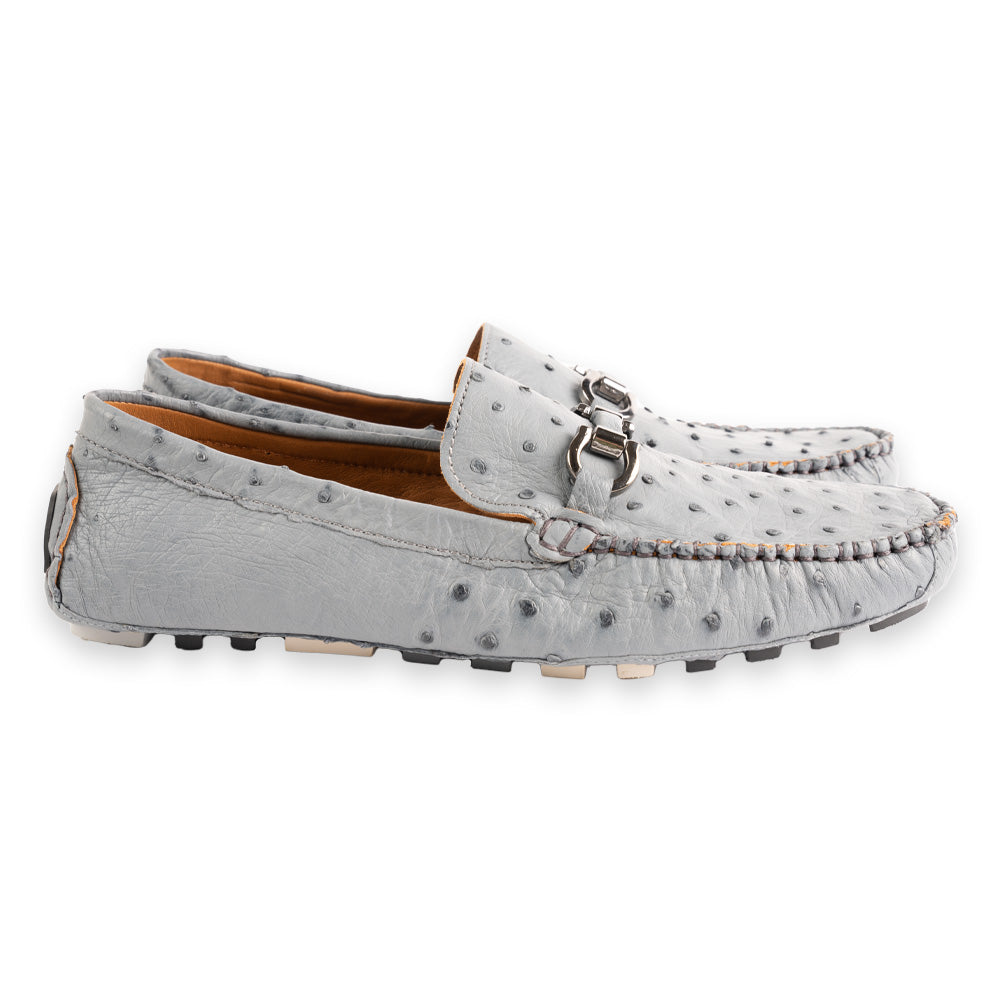 P000126 Palm Beach Genuine Ostrich Driver- Grey