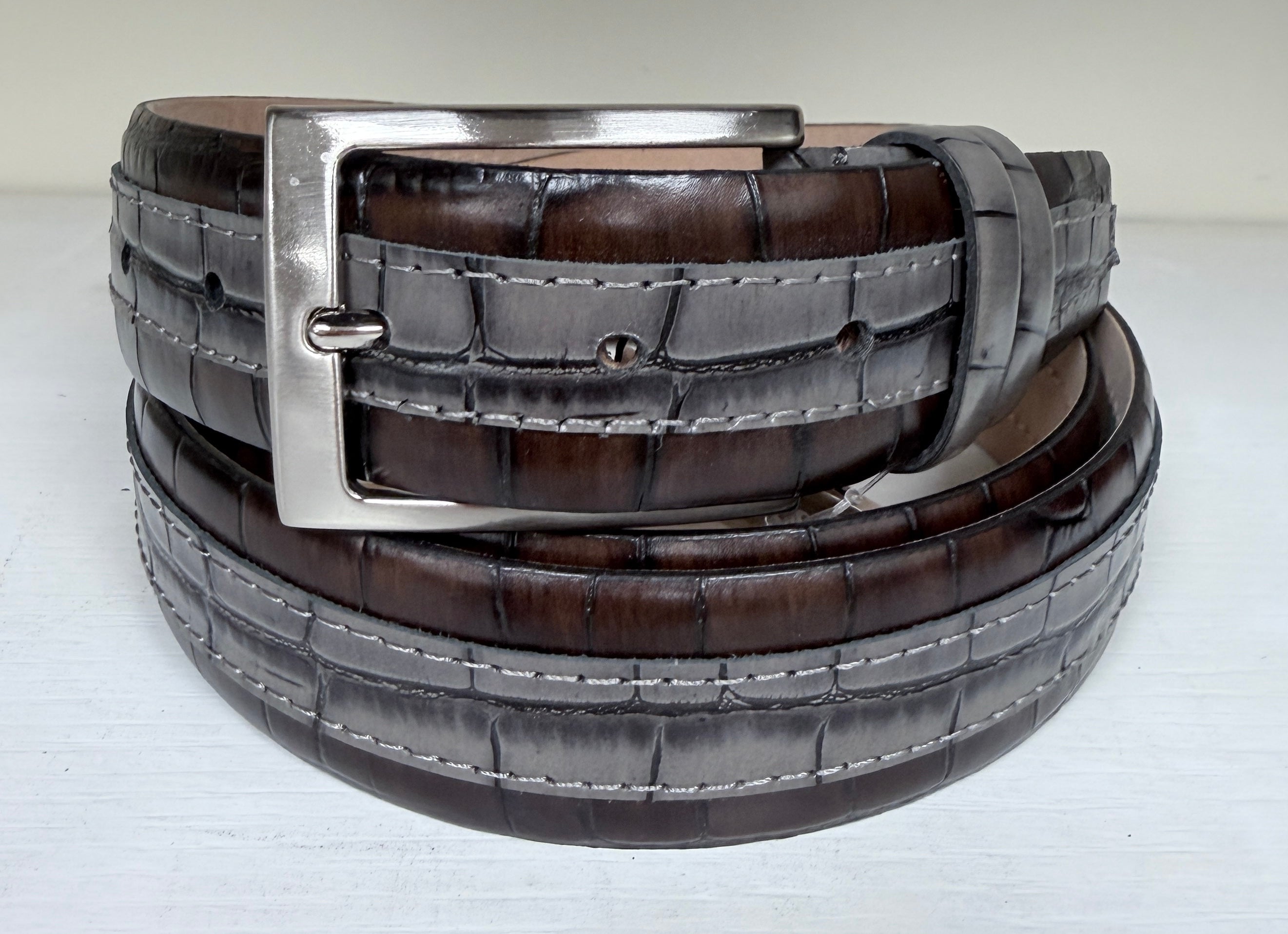 CBelt-Spectator Crocco - Brown + Grey
