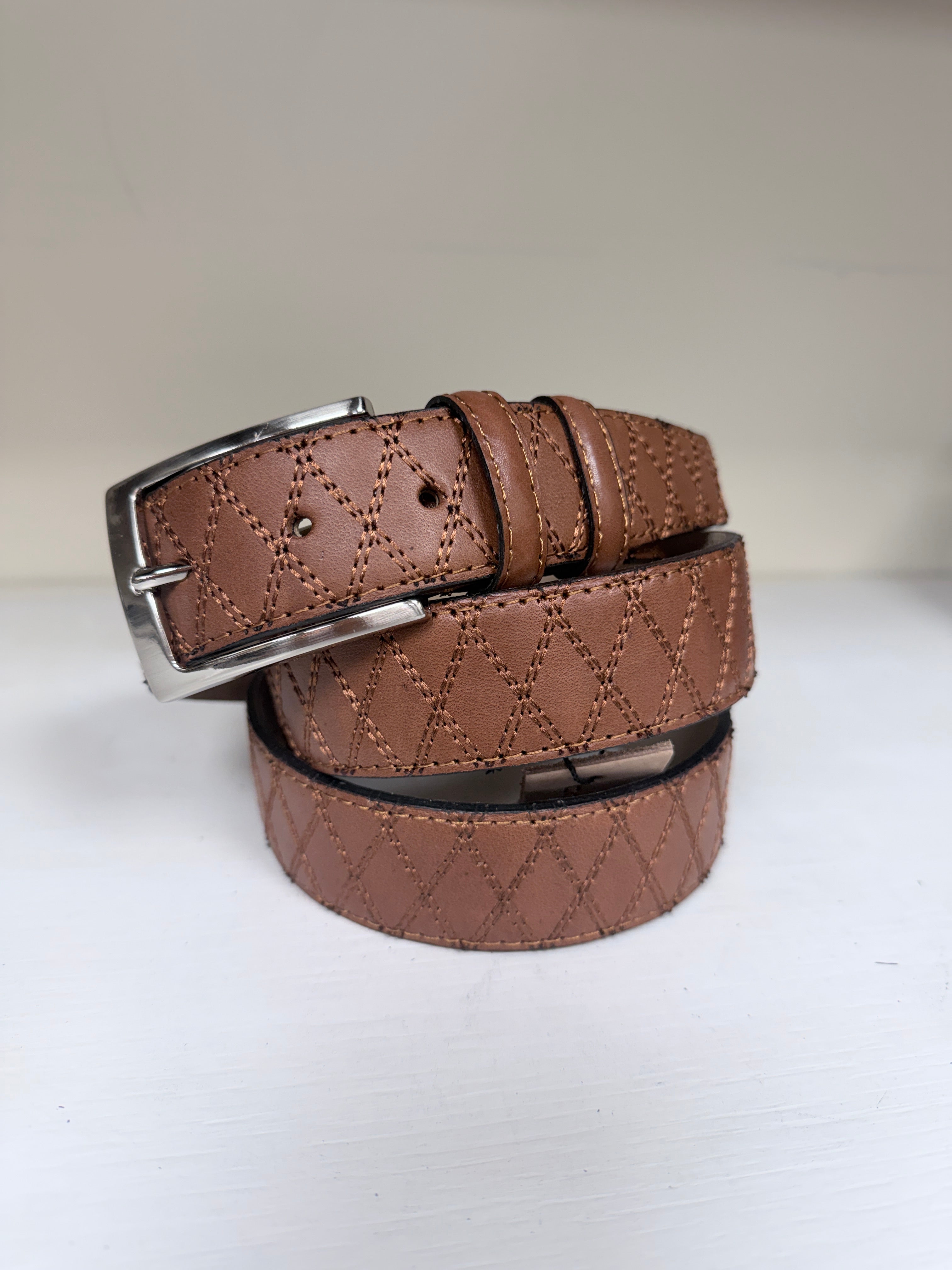 CBelt-Stitched Belt -Tan