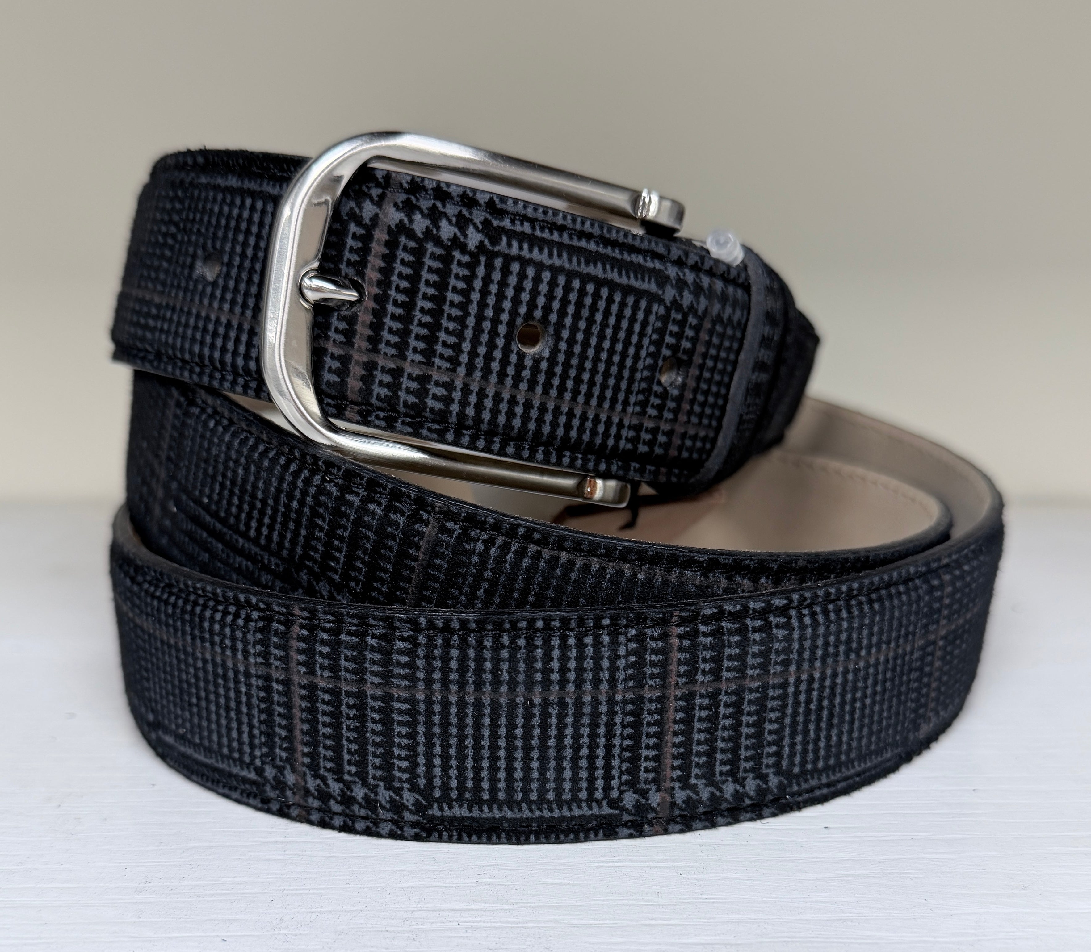 CBelt-Suede Belt- Black + Grey Mix