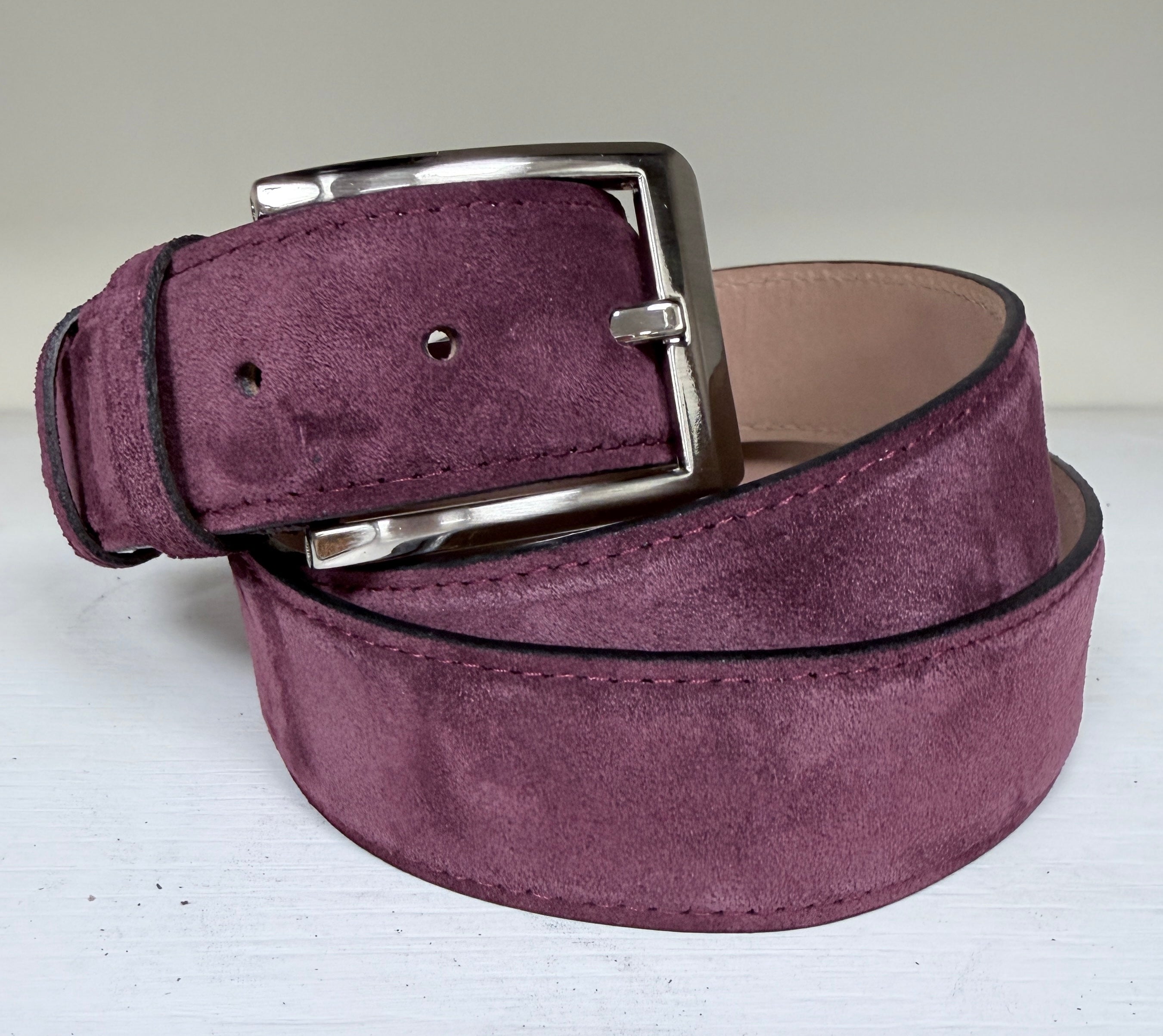 CBelt-Suede Belt- Burgundy