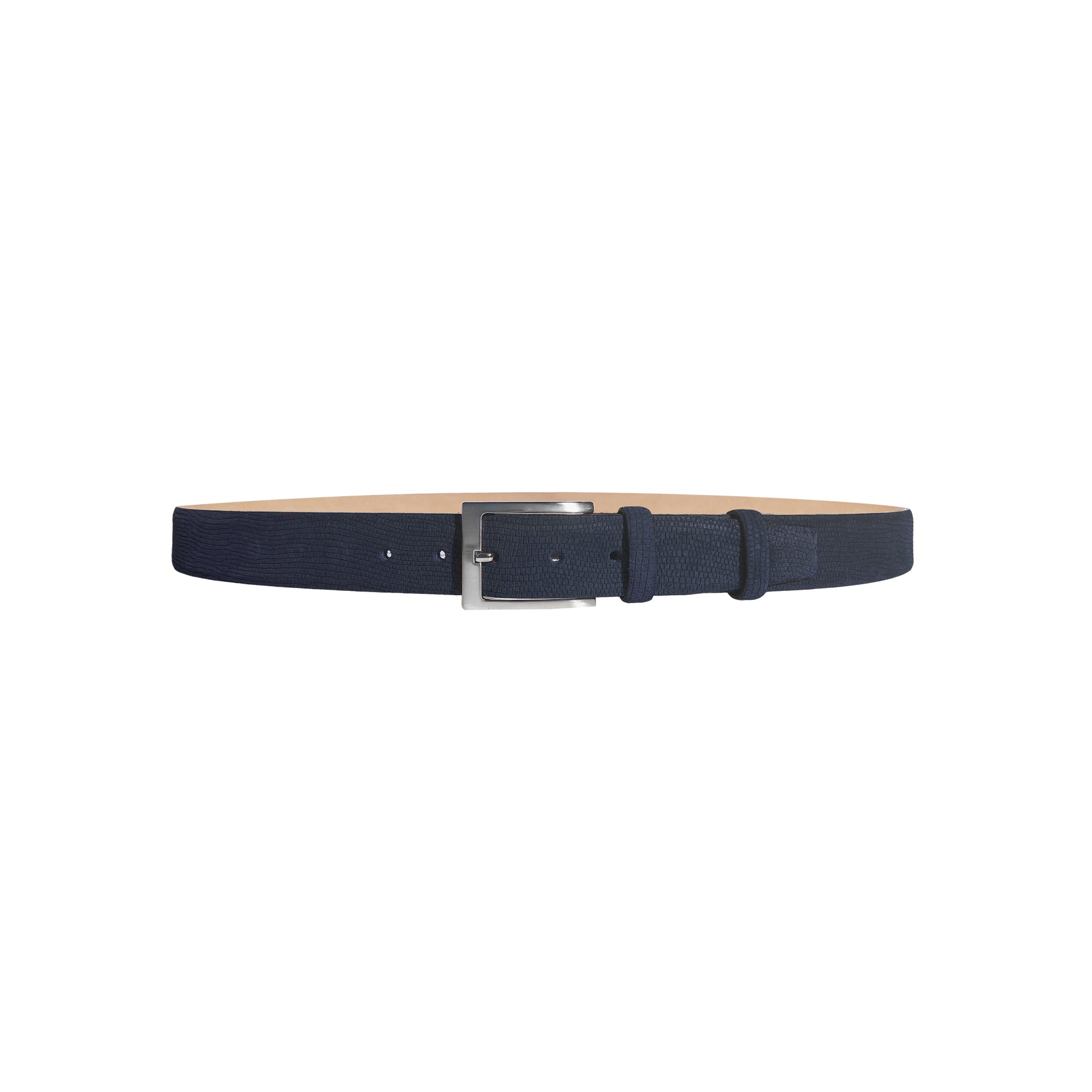 CBelt-Suede Lizard Belt - Navy