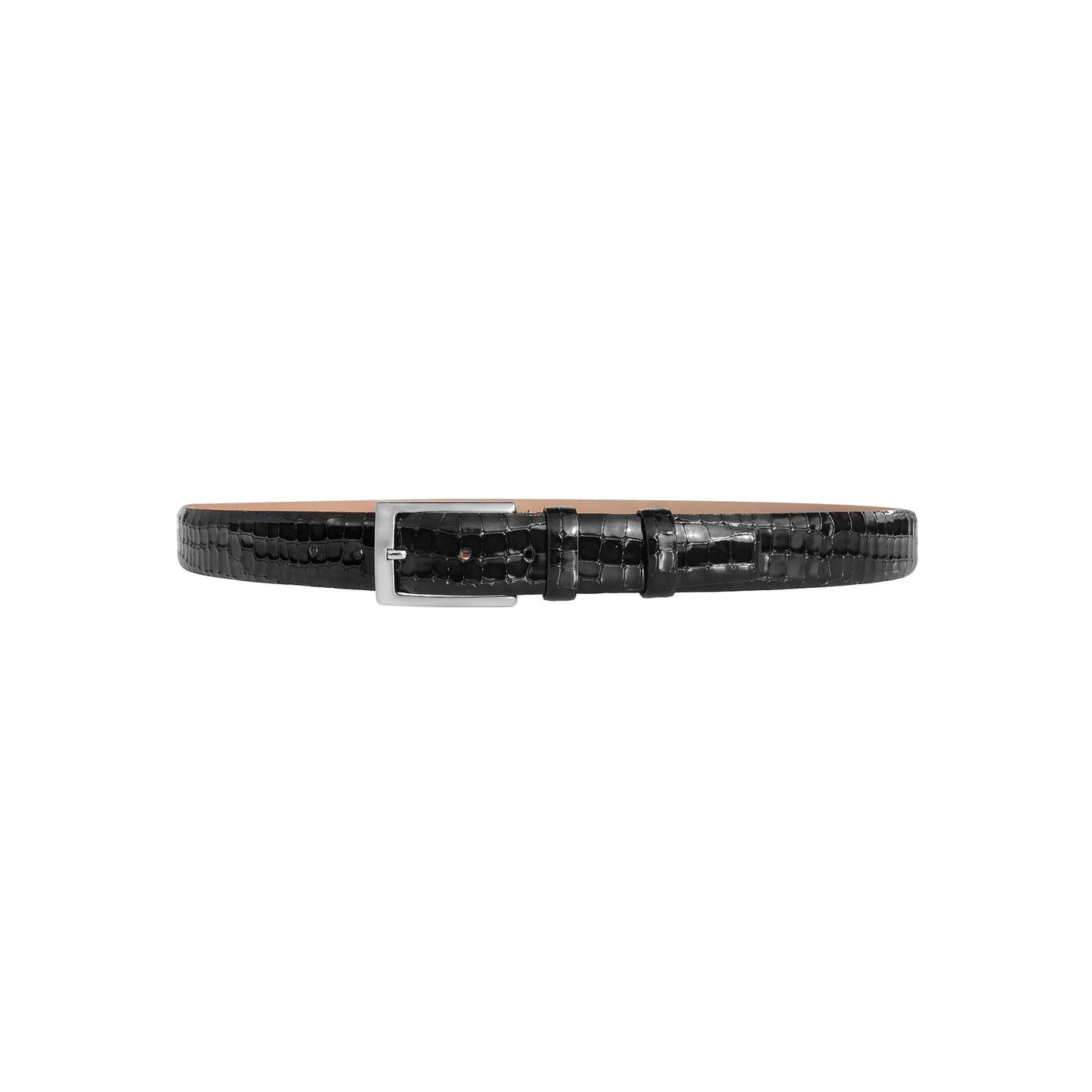 CBelt -3470 Croco Leather Belt - Black