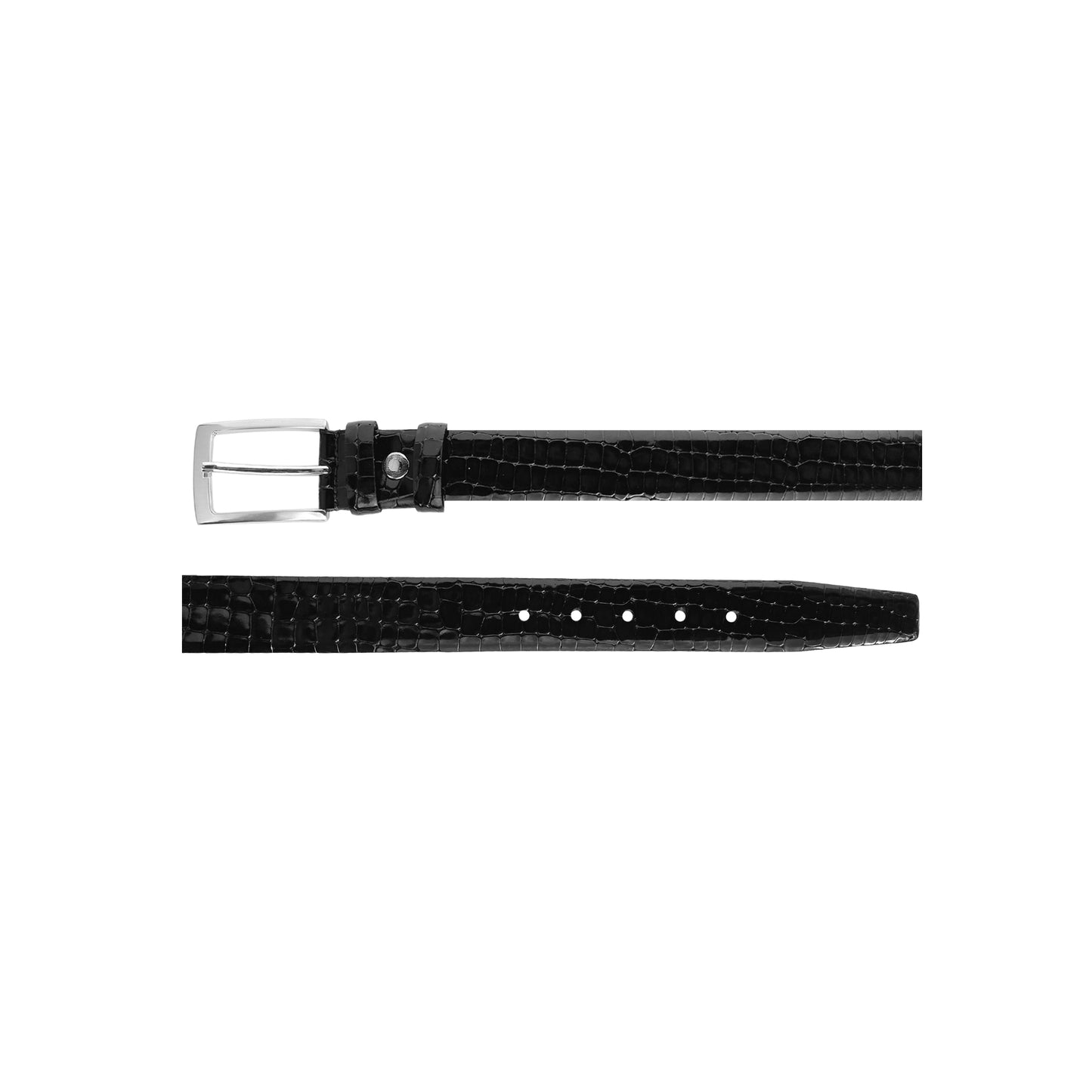 CBelt -3470 Croco Leather Belt - Black