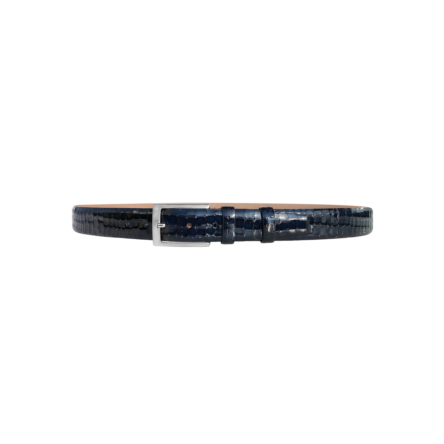 CBelt -3470 Croco Leather Belt - Navy