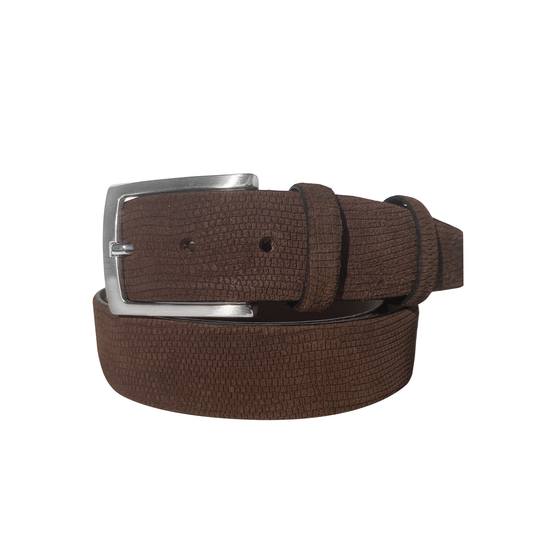 CBelt-Suede Lizard Belt - Brown