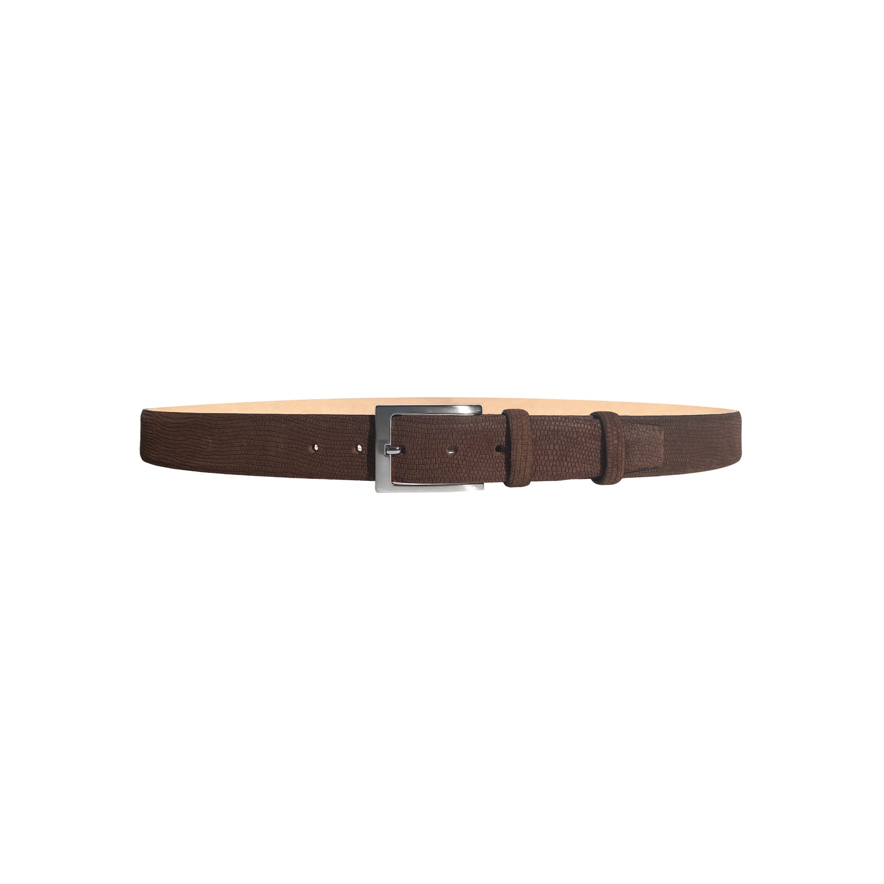 CBelt-Suede Lizard Belt - Brown