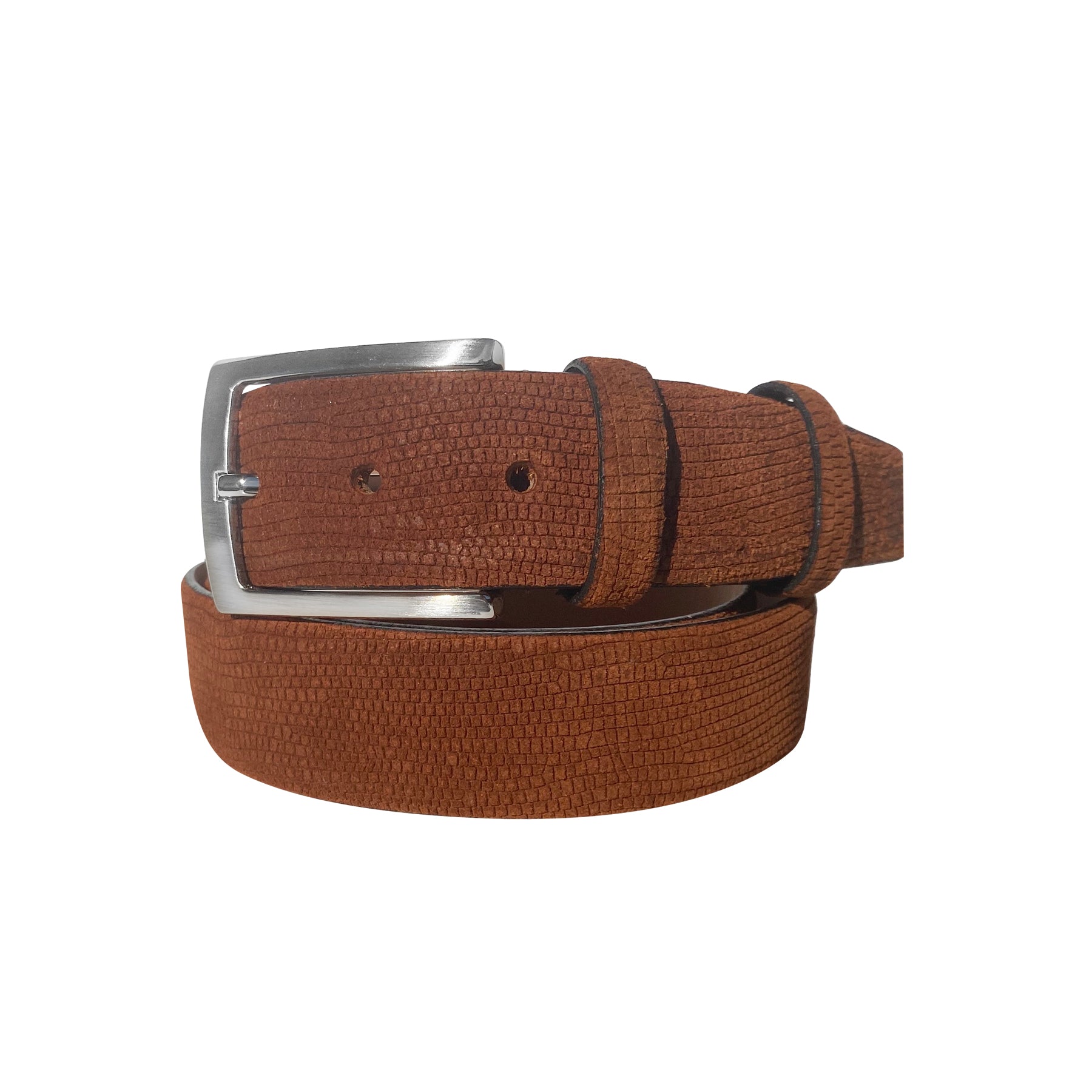 CBelt-Suede Lizard Belt - Tan