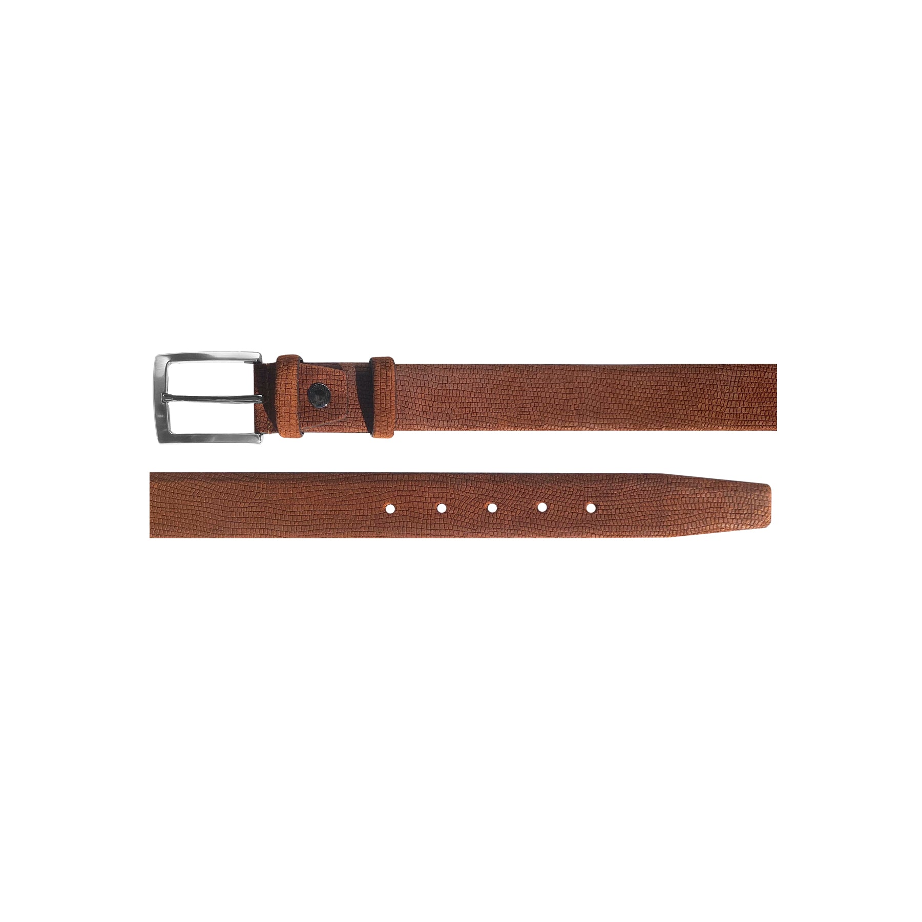 CBelt-Suede Lizard Belt - Tan