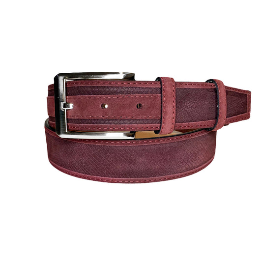 CBelt -5776 Design Suede Belt - Burgundy Suede