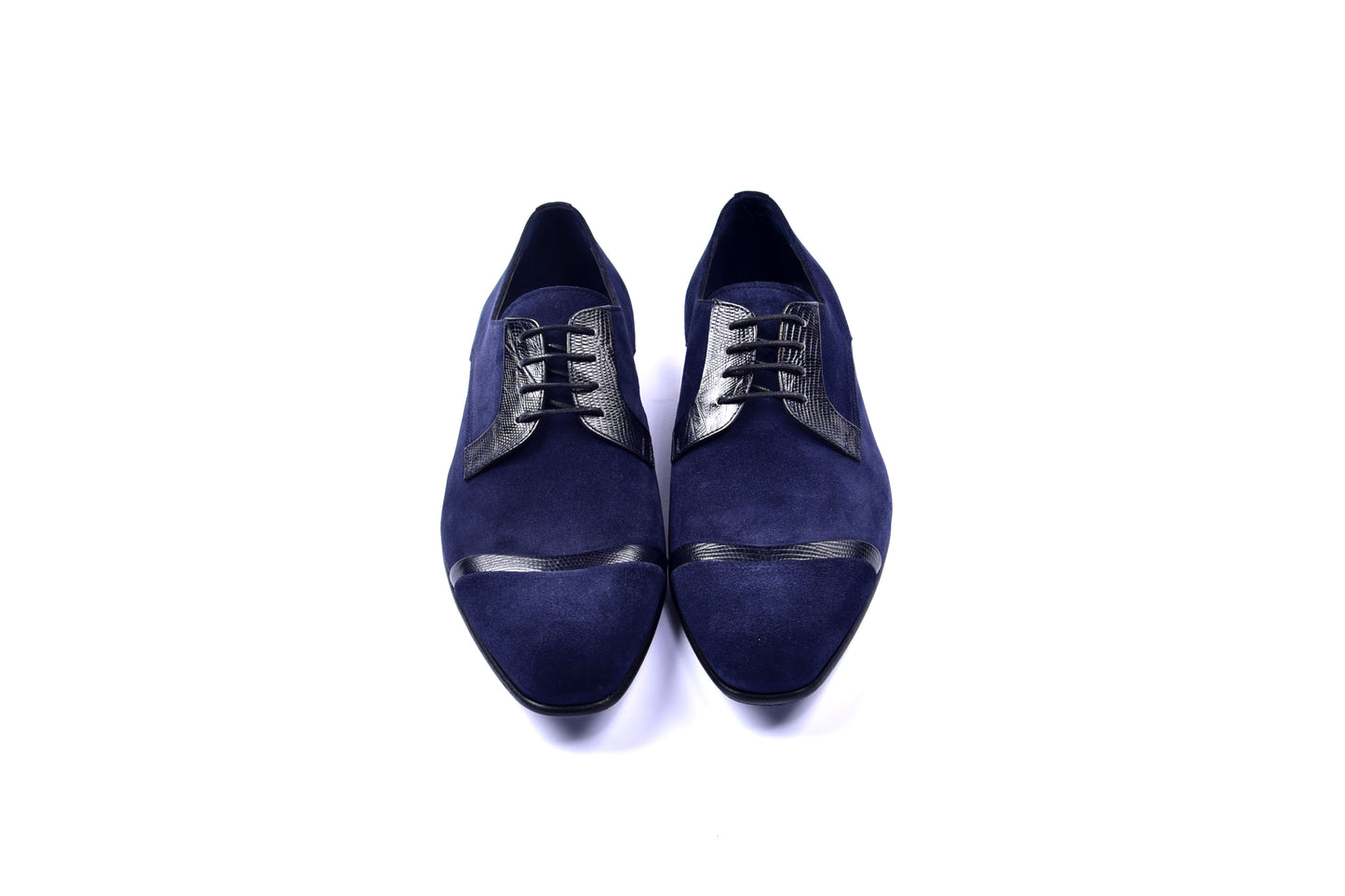 C0014031-2432 Cap toe Suede and lizard- Navy