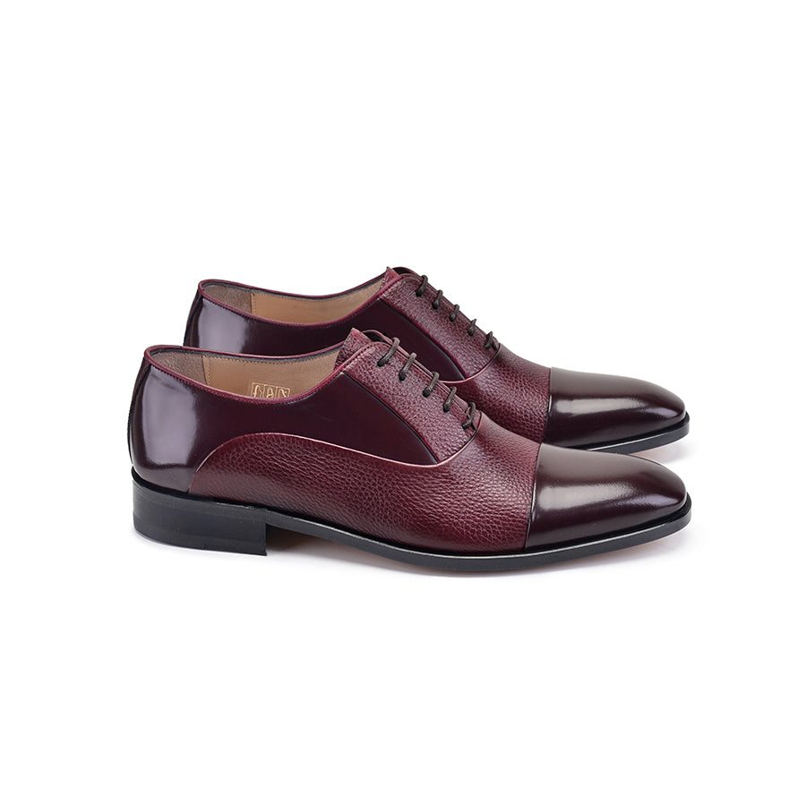 P00054 -270 Burgundy Cap toe deer skin
