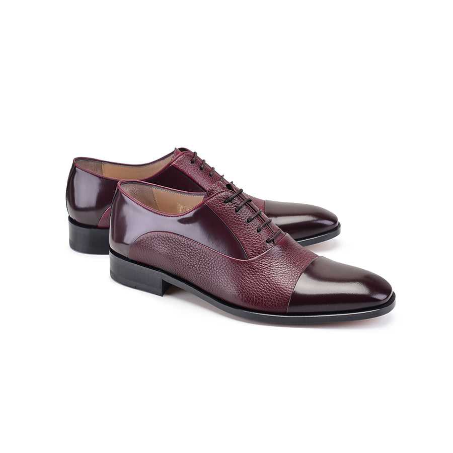P00054 -270 Burgundy Cap toe deer skin