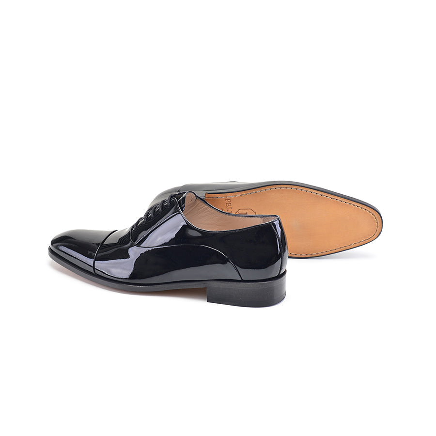 P00057 -270 Black Patent Cap toe
