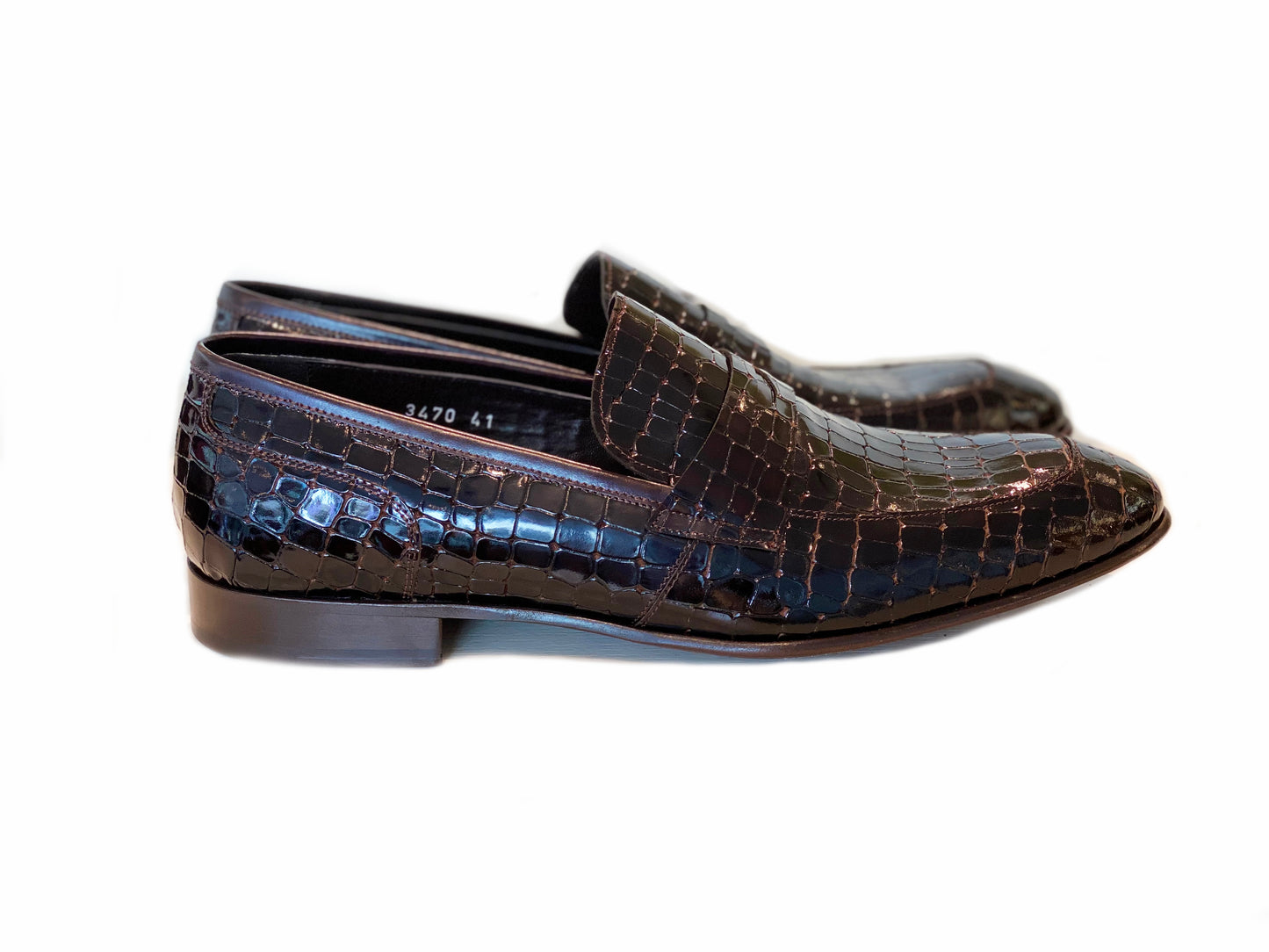 C01705-3470C Croco Leather loafer- Brown