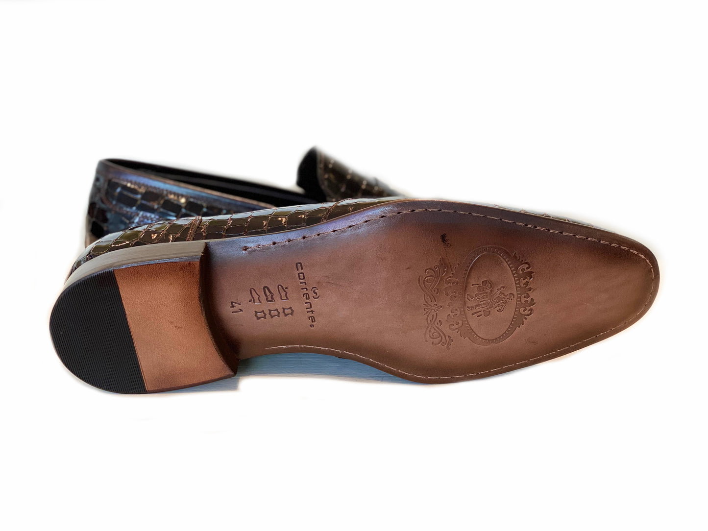 C01705-3470C Croco Leather loafer- Brown