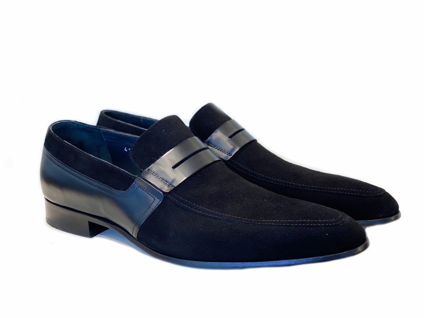 C141-4127 Suede and leather Loafer- Black