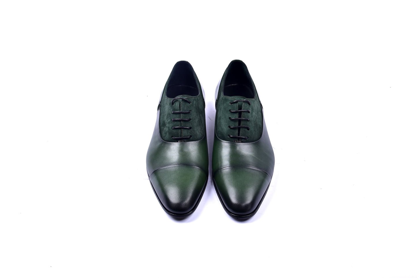 C0014040-5230 Plain toe lace up with suede vamp-Green