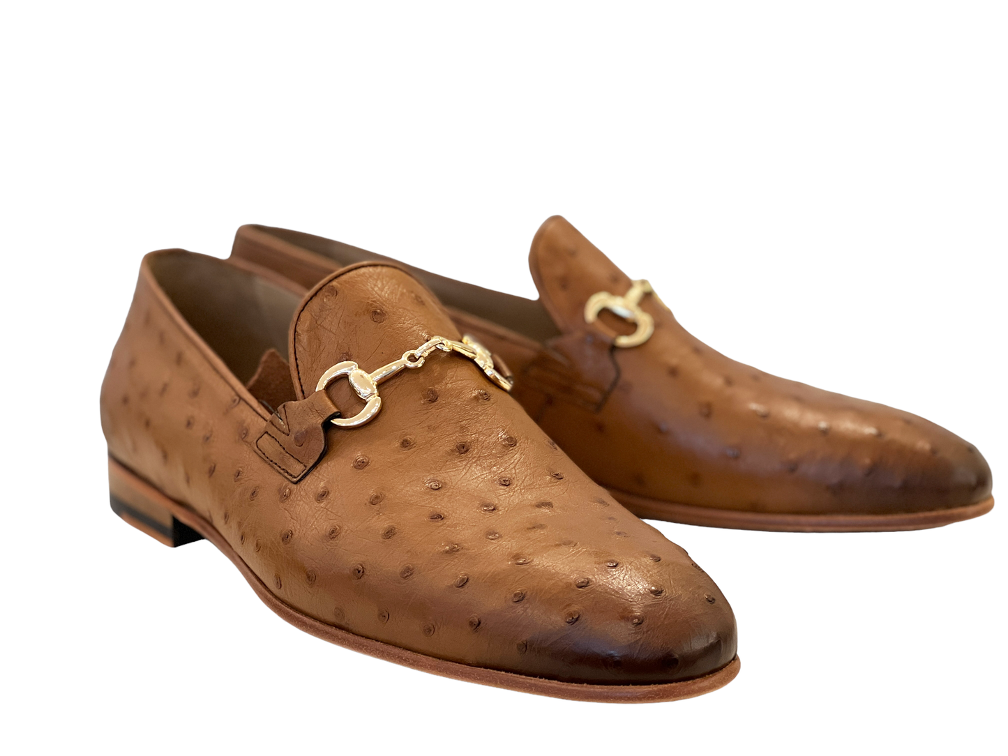 C02203-5405 Genuine Ostrich buckle loafer- Tan
