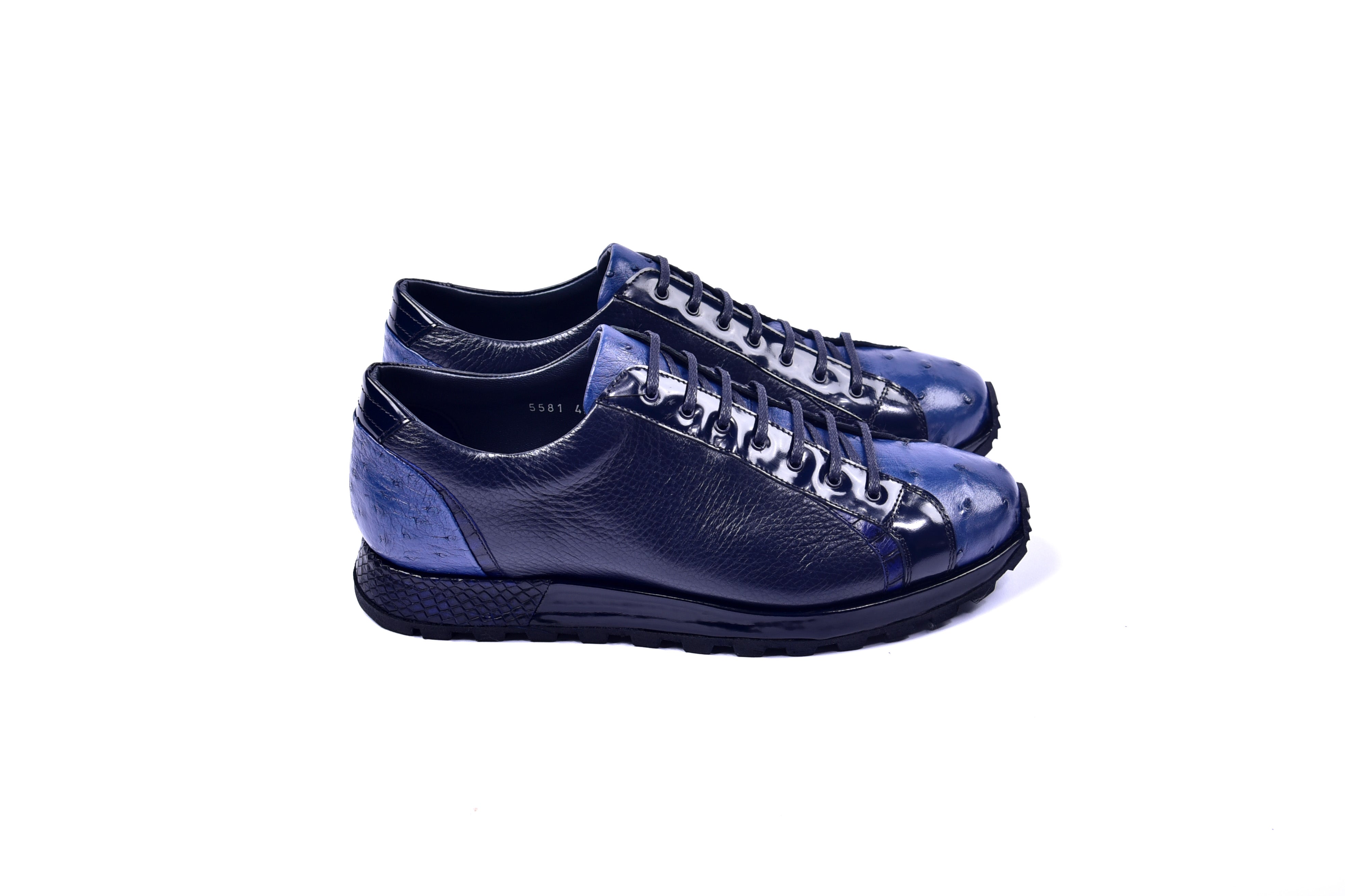 C0013042-5581 Genuine Ostrich Fashion Sneaker- Navy