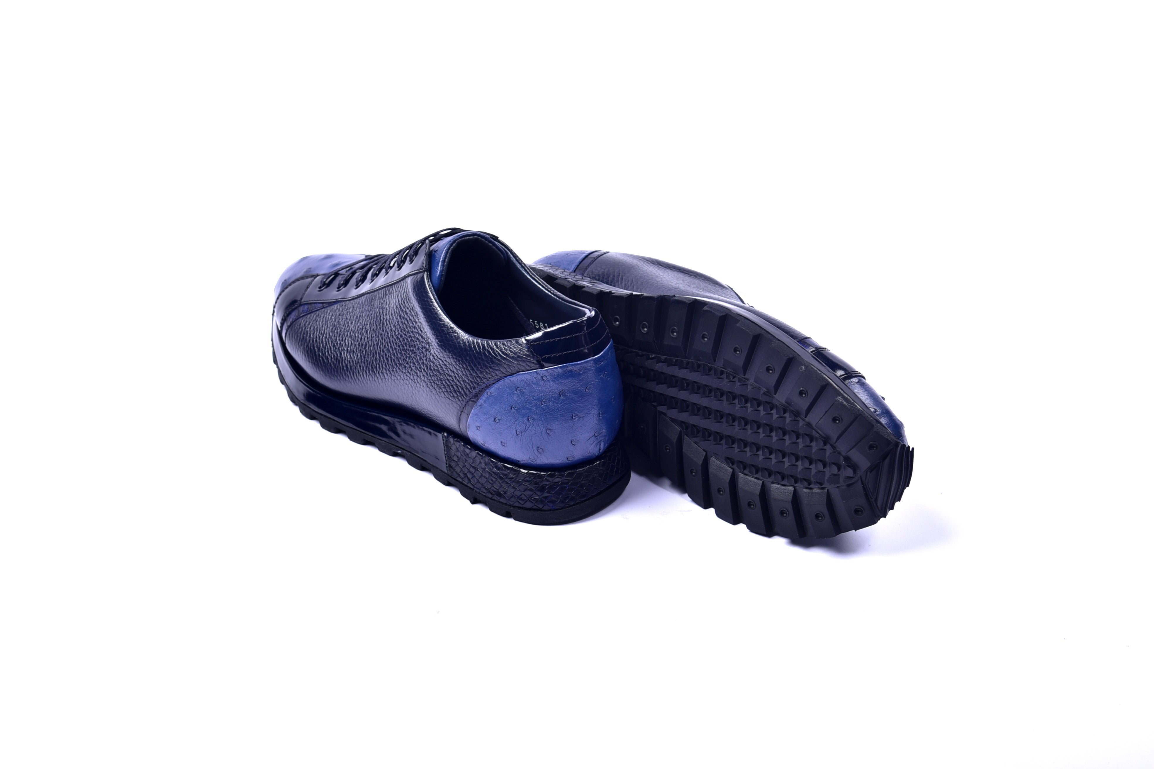C0013042-5581 Genuine Ostrich Fashion Sneaker- Navy