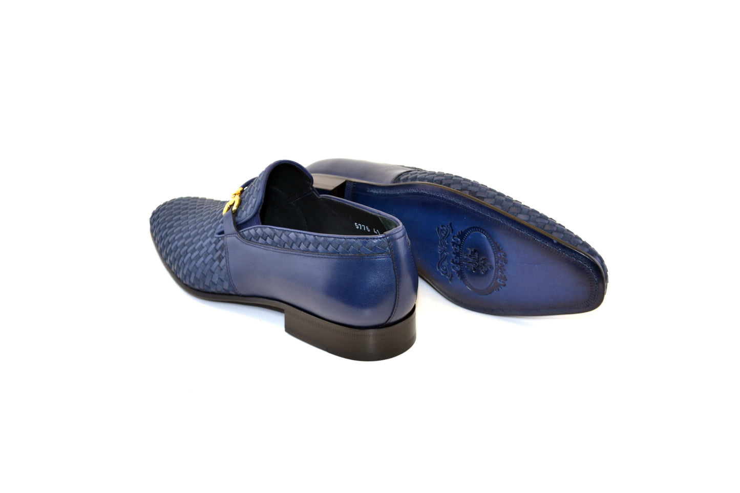 C0223-5776 Buckle hand woven Loafer Navy