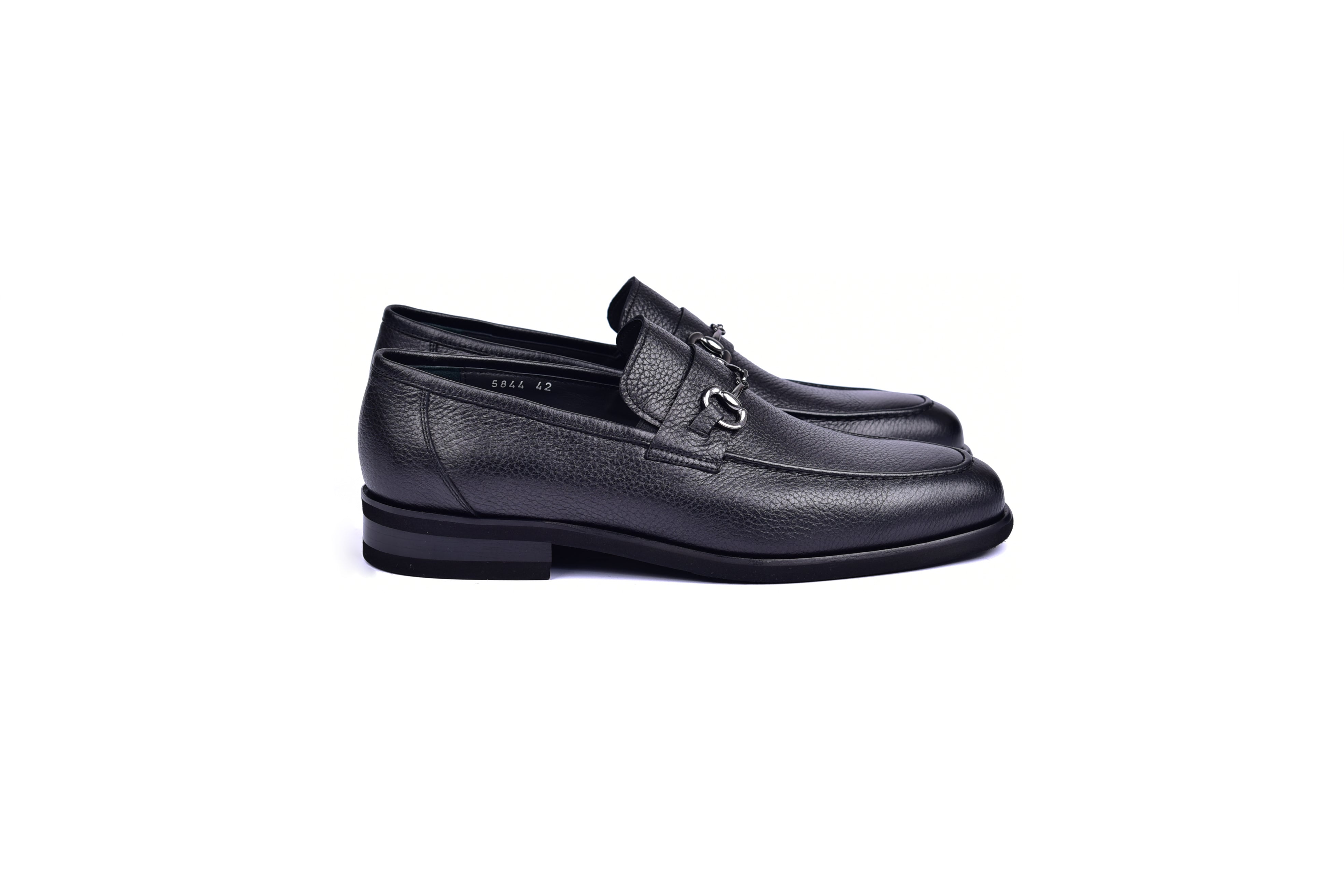 C001103-5844 Deer Skin Buckle Loafer- Black