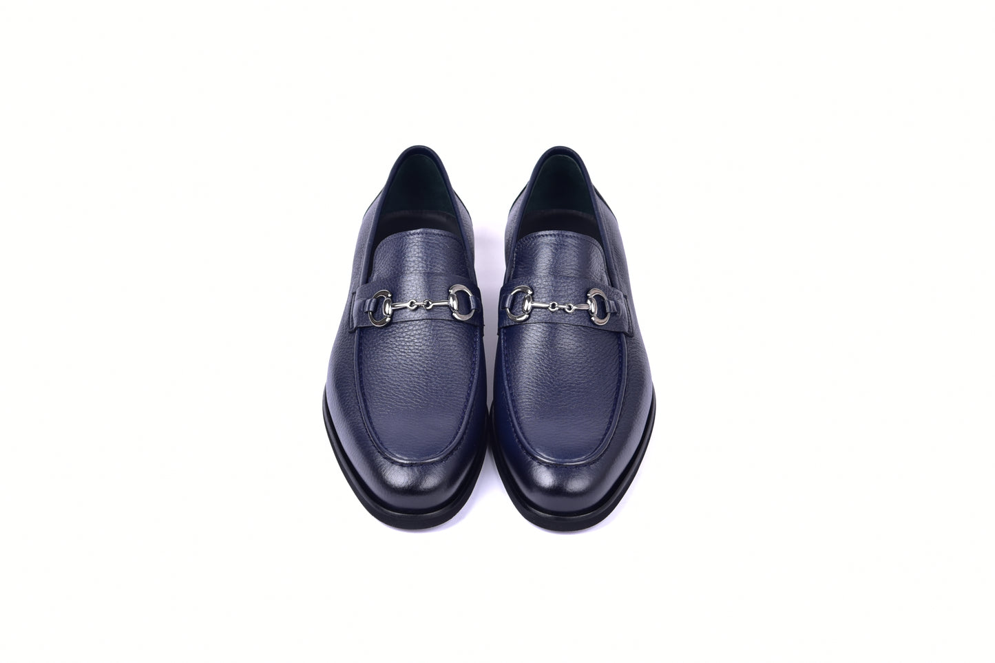 C001104-5844 Deer Skin Buckle Loafer- Navy