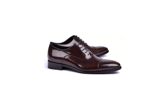 C0095-6265 Cap toe Lace up-Shinny Calf Brown