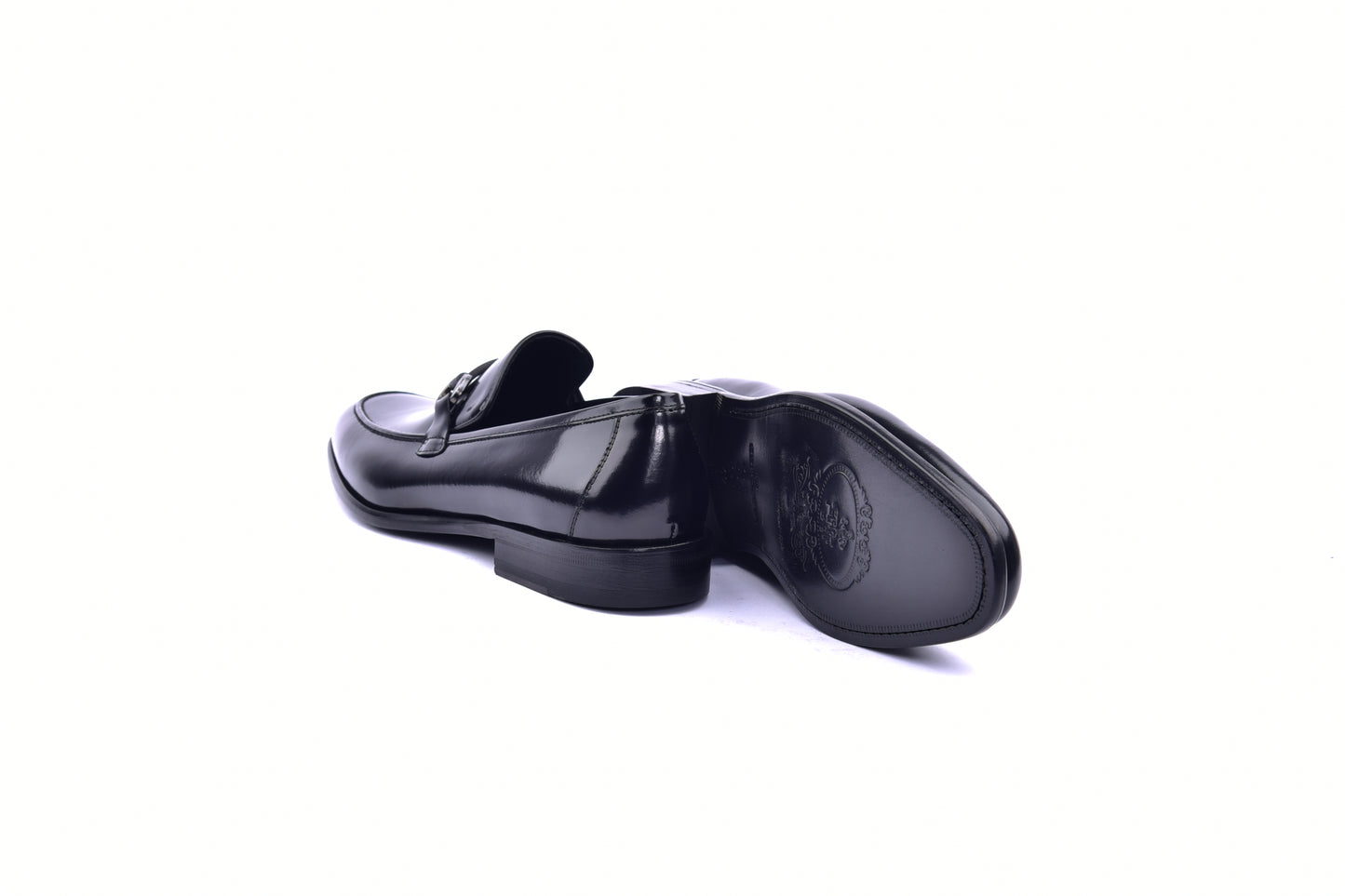 C043-6415 Lux Calf Buckle Loafer- Black