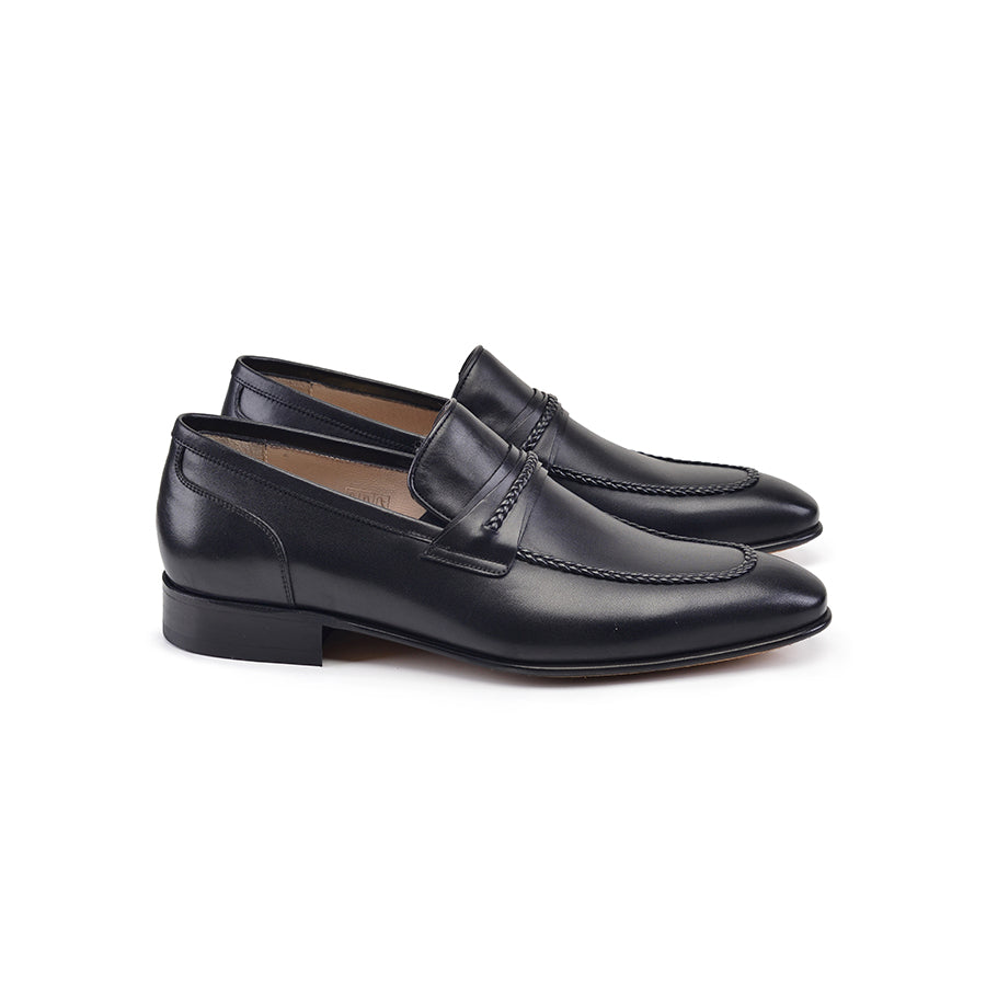 P000515 - 8722 Black Loafer Braided detail