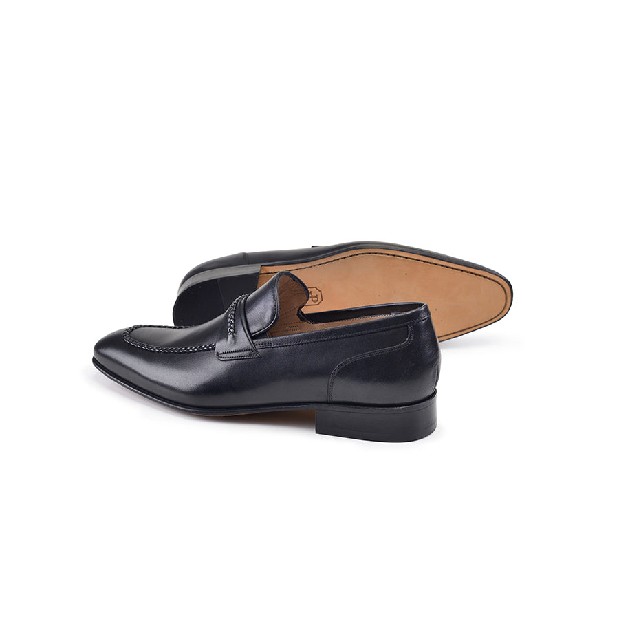 P000515 - 8722 Black Loafer Braided detail