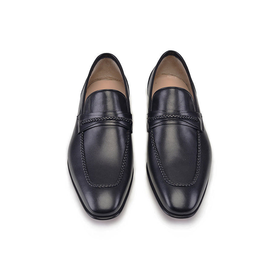 P000515 - 8722 Black Loafer Braided detail