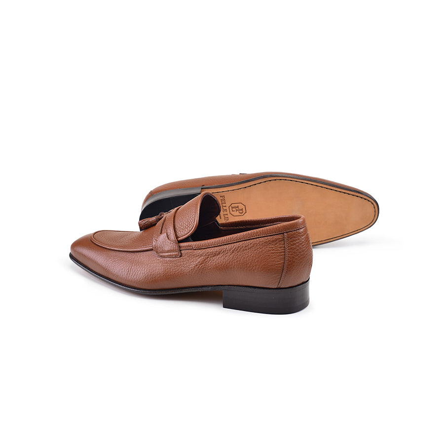 P000516 -9411 Tan Deer Skin Tassel Loafer