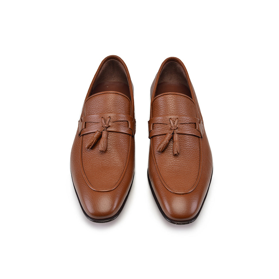 P000516 -9411 Tan Deer Skin Tassel Loafer